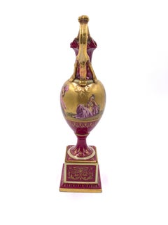 19th Century Royal Vienna Porcelain Ewer on Stand