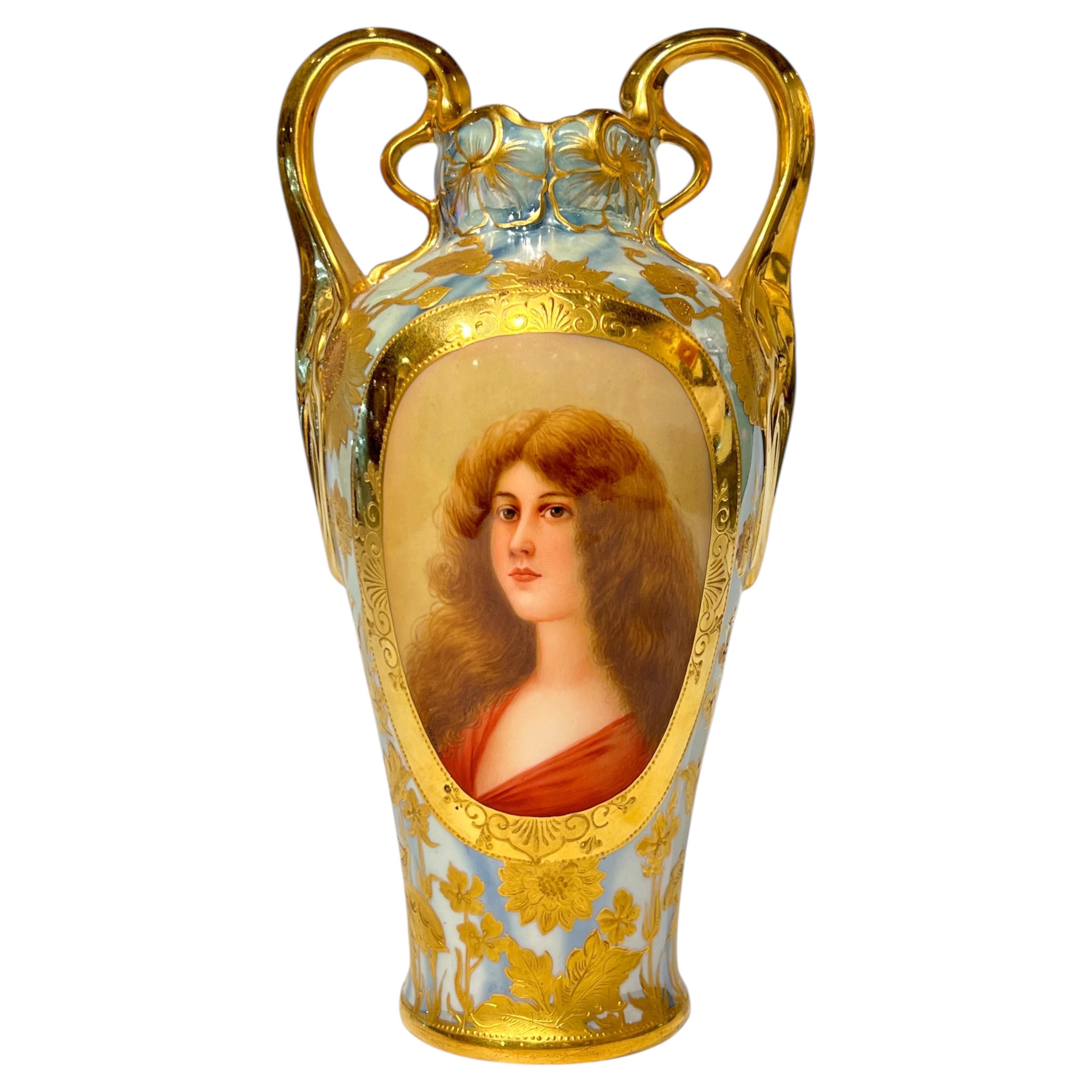 19th Century Royal Vienna Porcelain Portrait Vase Entitled Hoffnung (Hope)