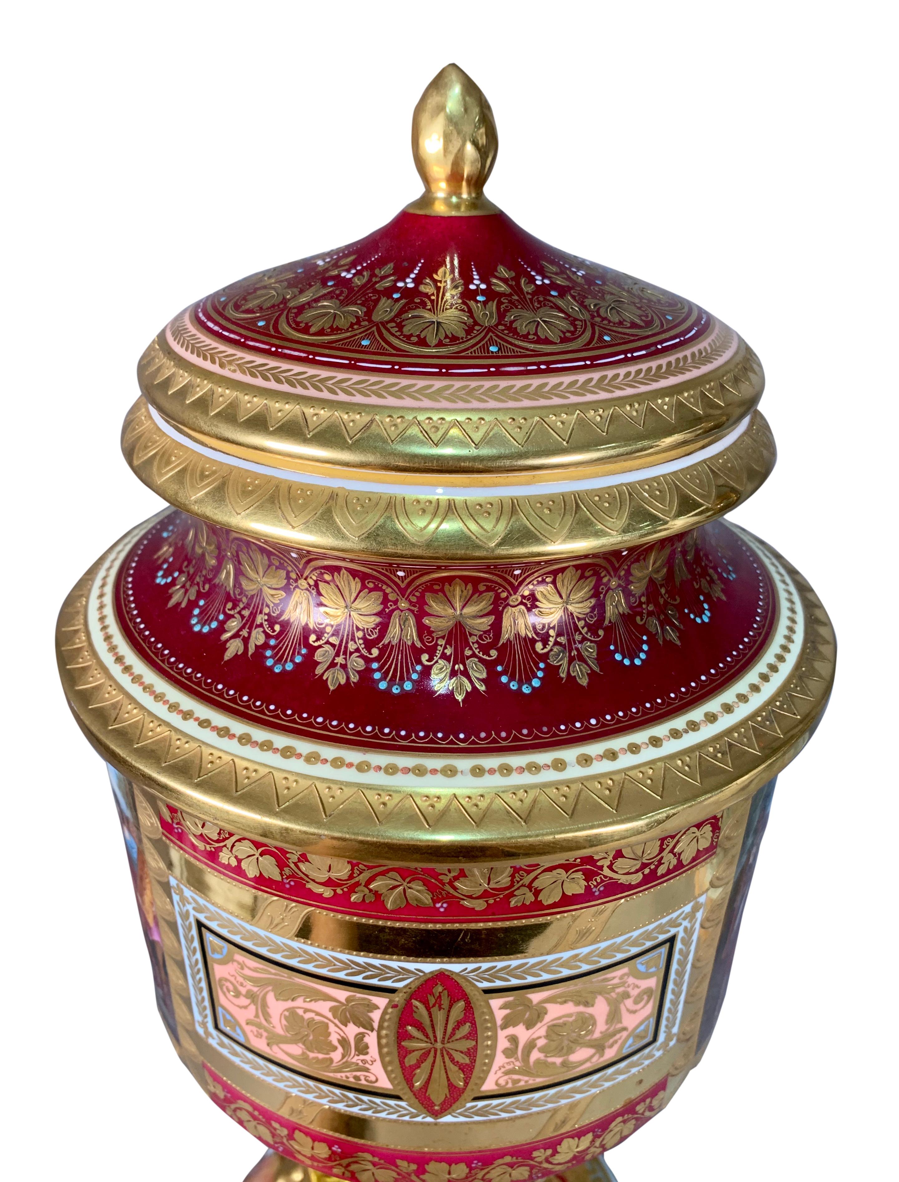 19th Century Royal Vienna Porcelain Urn / Vase For Sale 4
