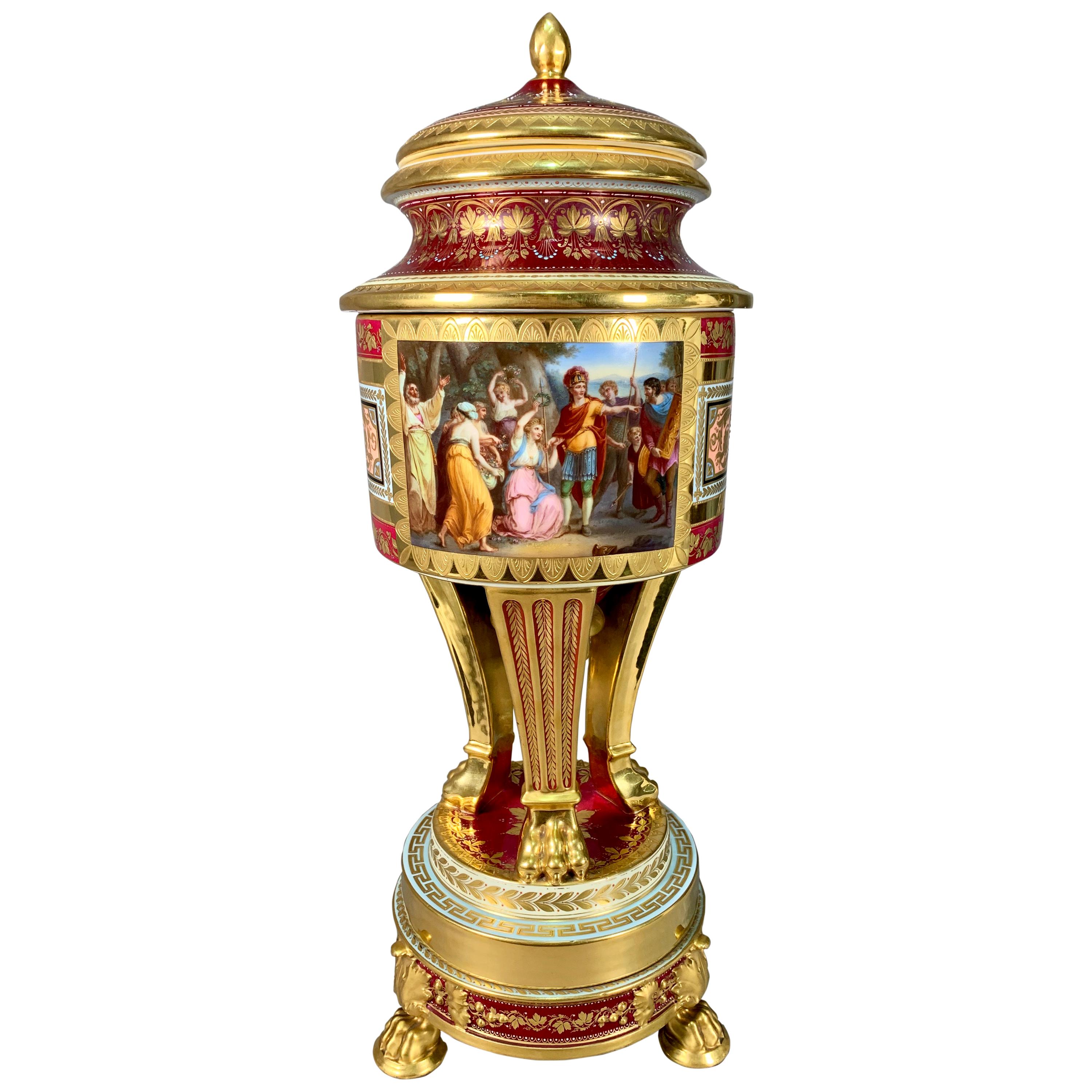 Urne / Vase en porcelaine Royal Vienna Porcelain du 19e siècle