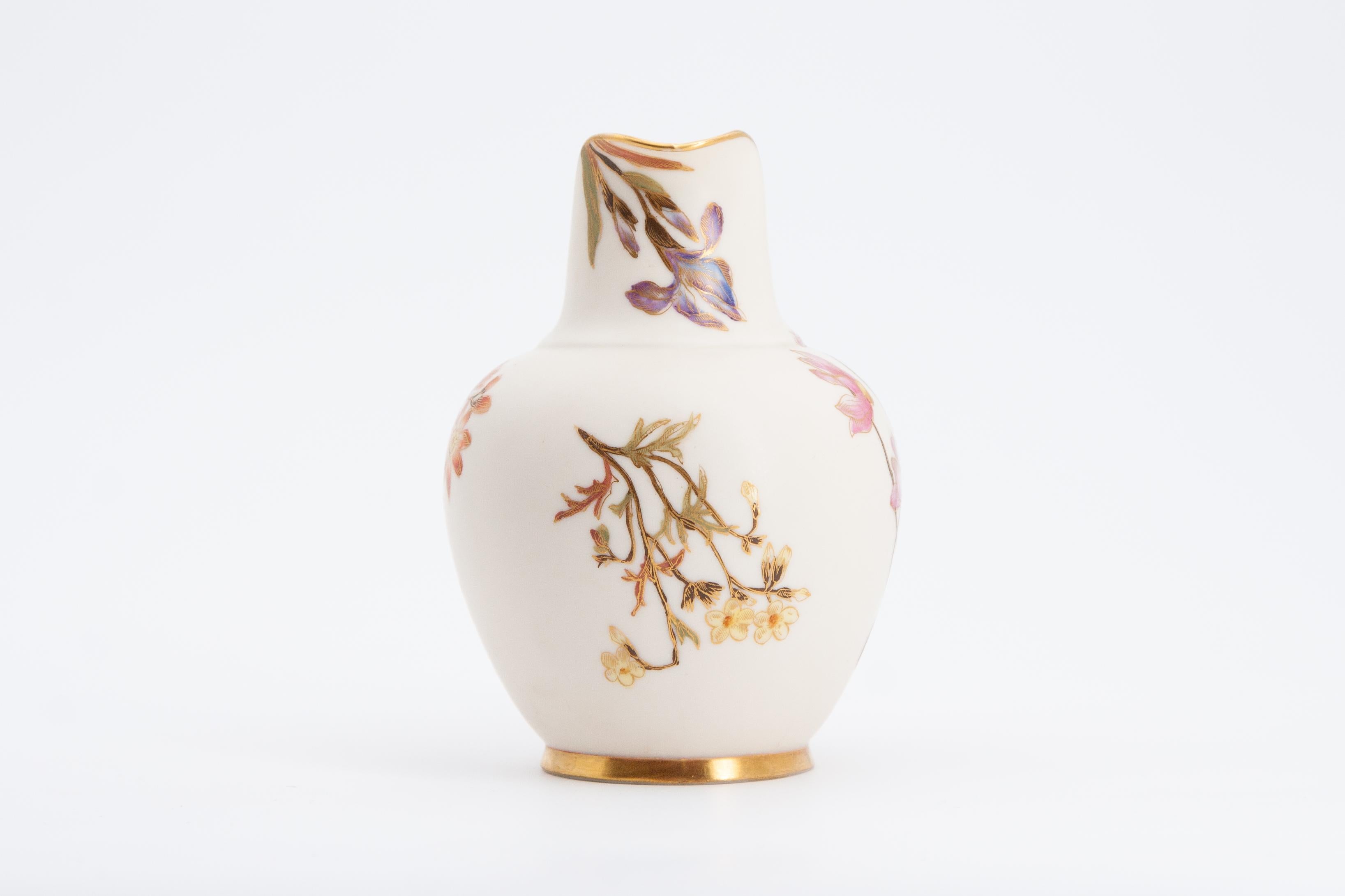 Aesthetic Movement 19th Century Royal Worcester Blush Porcelain Pitcher For Sale
