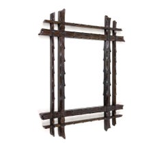 19th Century Rsutic Black Forest Mirror, Doubleframe - Handcarved, AT ca. 1870