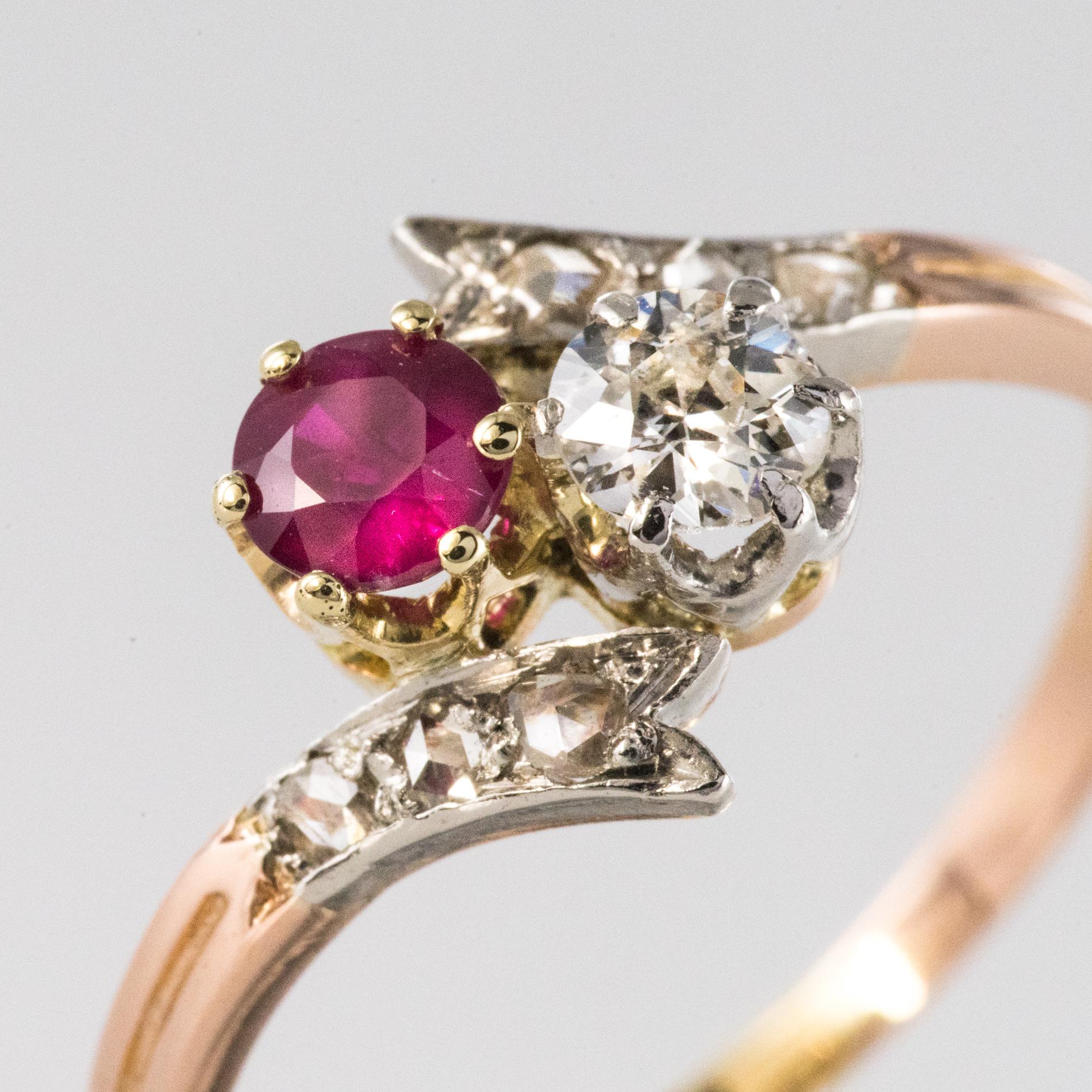 ruby and rose gold ring