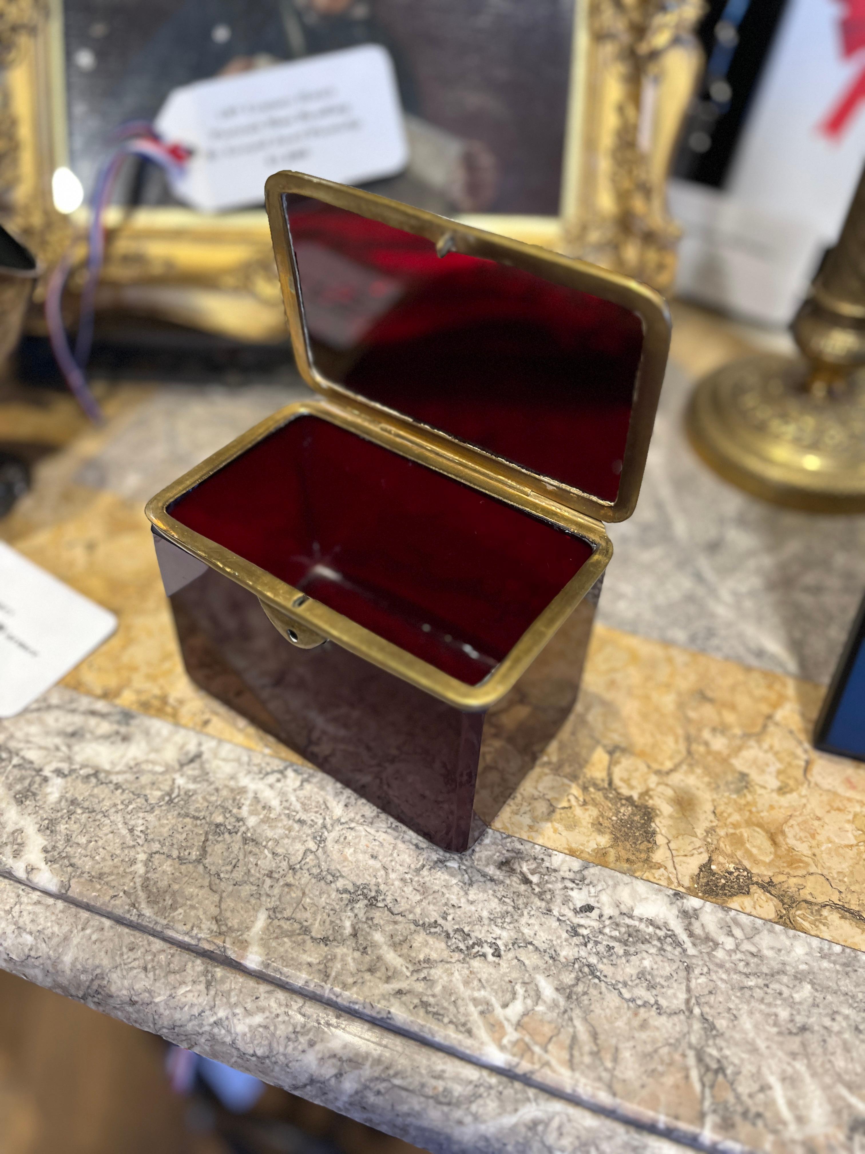 French 19th Century Ruby Flash Casket For Sale