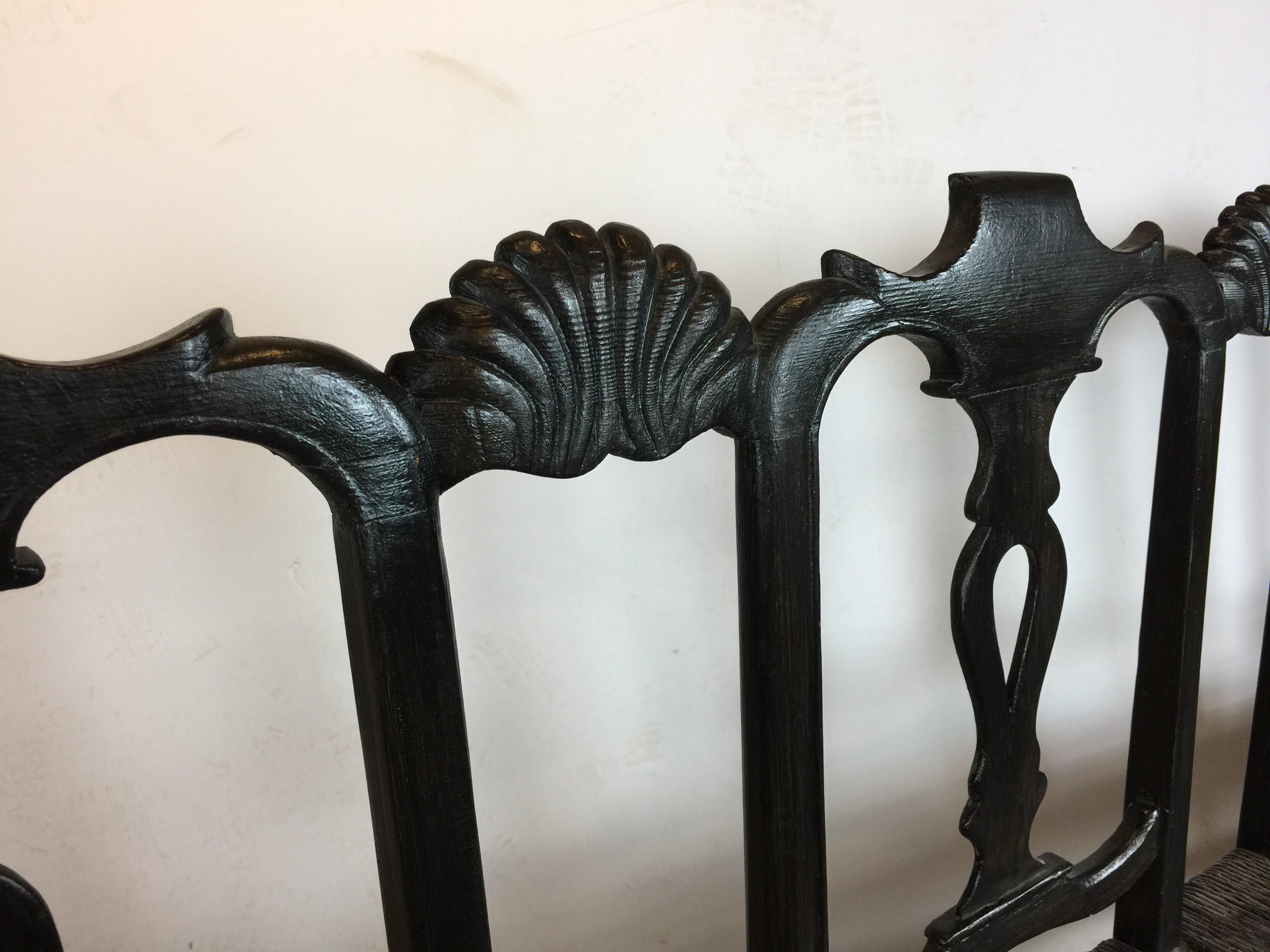 French 19th Century Rush Seat Bench