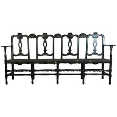 19th Century Rush Seat Bench