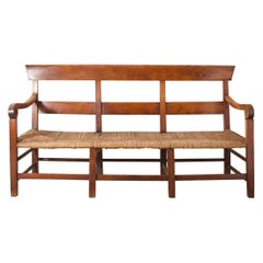 19th century Rush seated French hall bench