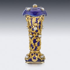 19th Century Russian 18K Gold & Enamel Seal, Alexander F Soderholm, c.1850