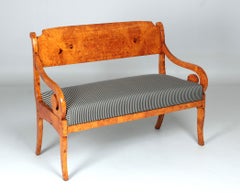 19th Century Russian Biedermeier Bench, Burlwood, circa 1835