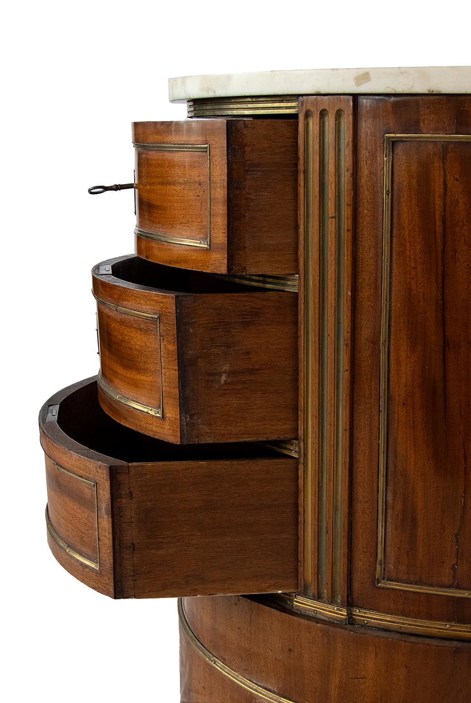 Early 19th Century 19th Century Russian Biedermeier Mahogany Commode Chest of Drawers Mirror For Sale