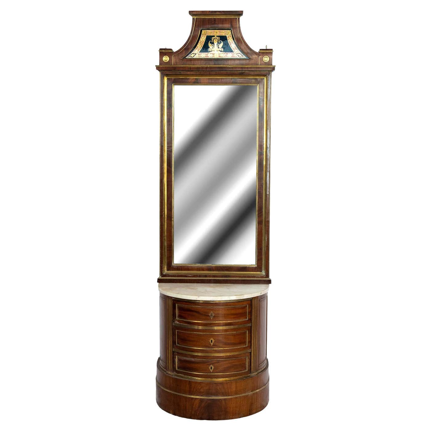 19th Century Russian Biedermeier Mahogany Commode Chest of Drawers ...