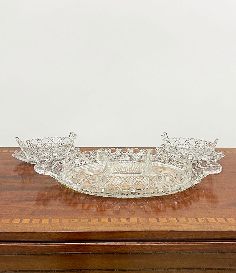 19th Century Russian Crystal Cut Set Wit Castellated Rims For Sale 1