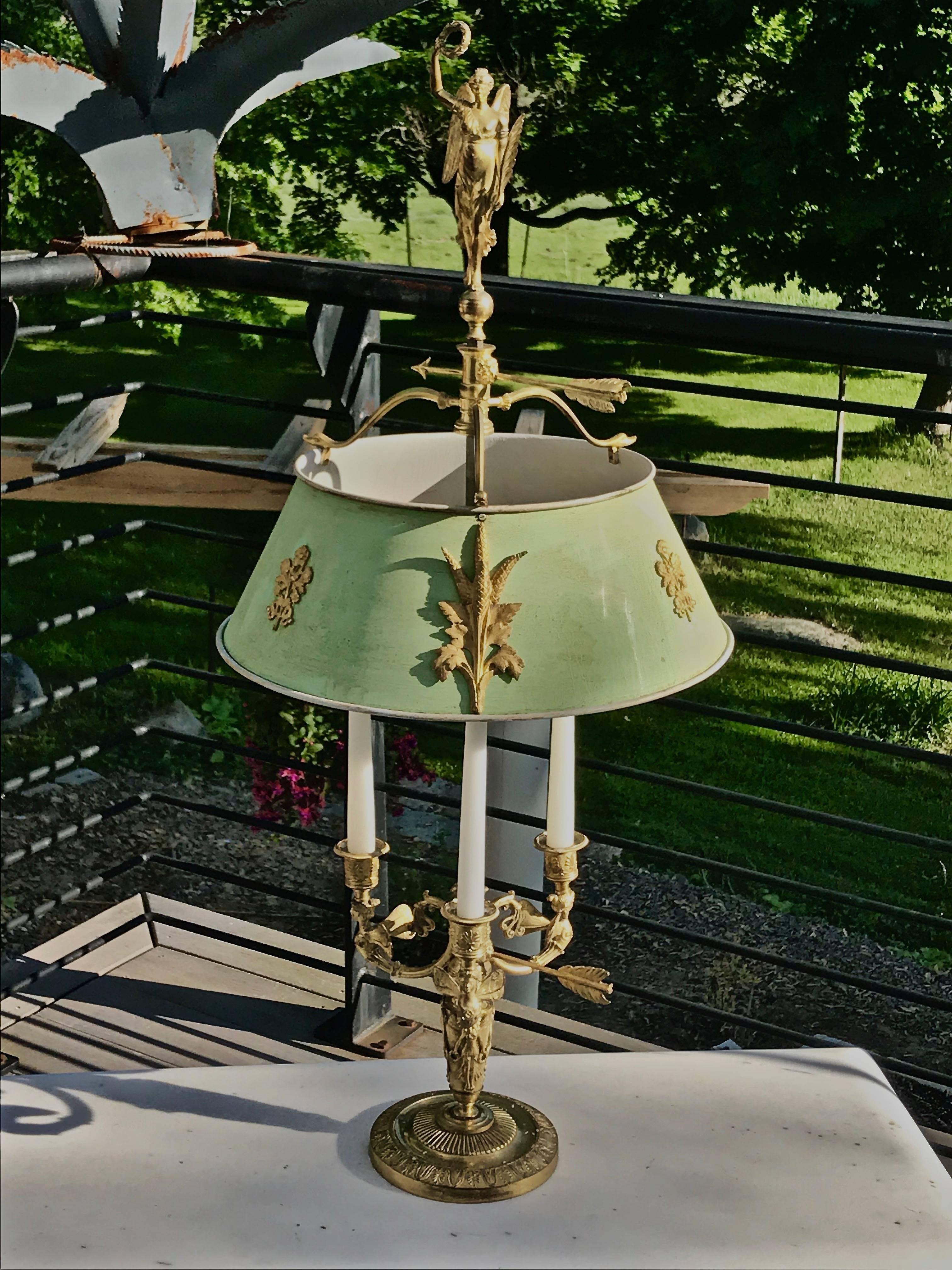 Gilt 19th Century Russian Empire Ormolu Bouillotte Lamp