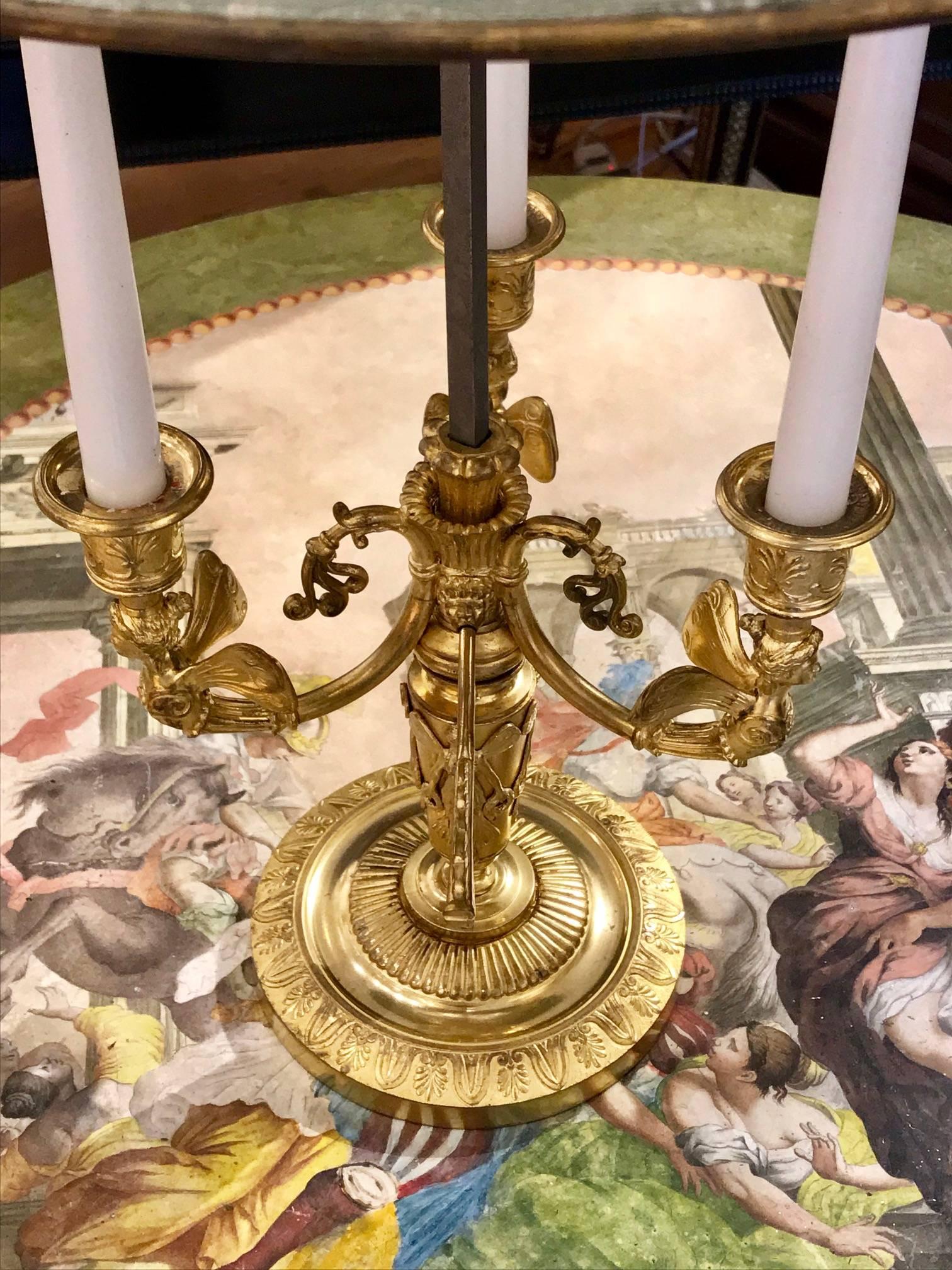 19th Century Russian Empire Ormolu Bouillotte Lamp In Excellent Condition In Essex, MA