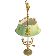 Lampe bouillotte en bronze doré de l'Empire russe du XIXe siècle