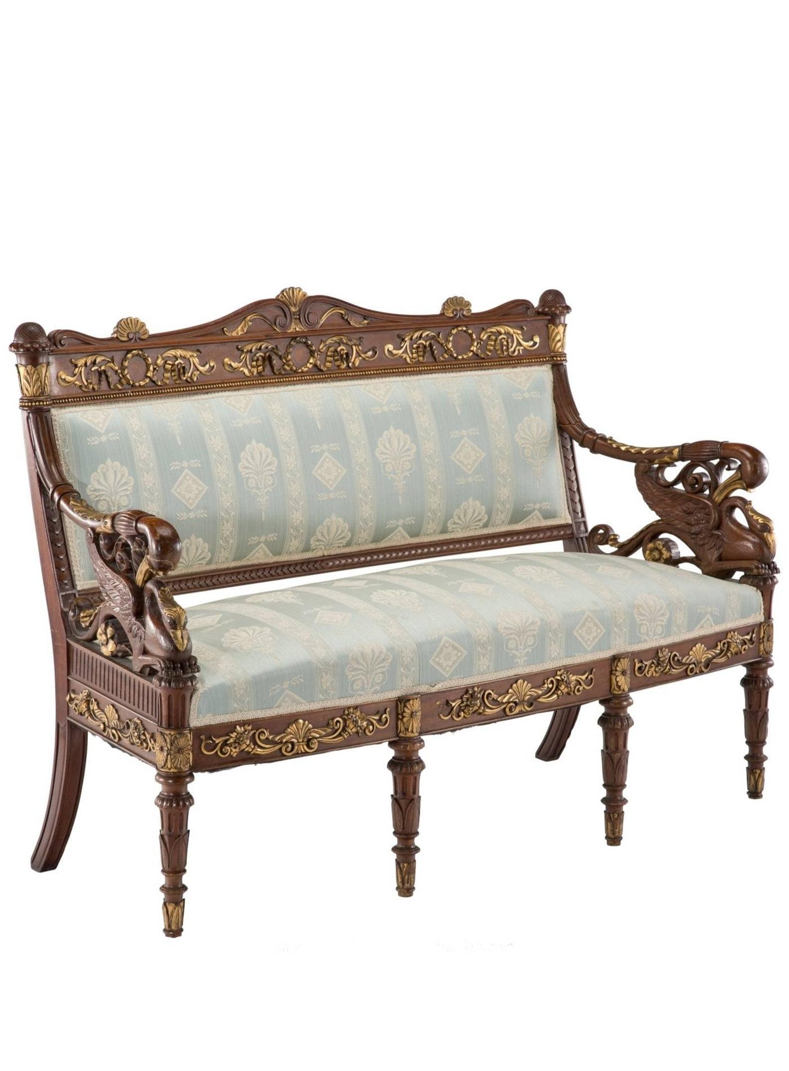 Carved 19th Century Russian Empire Period Neoclassical Salon Suite For Sale