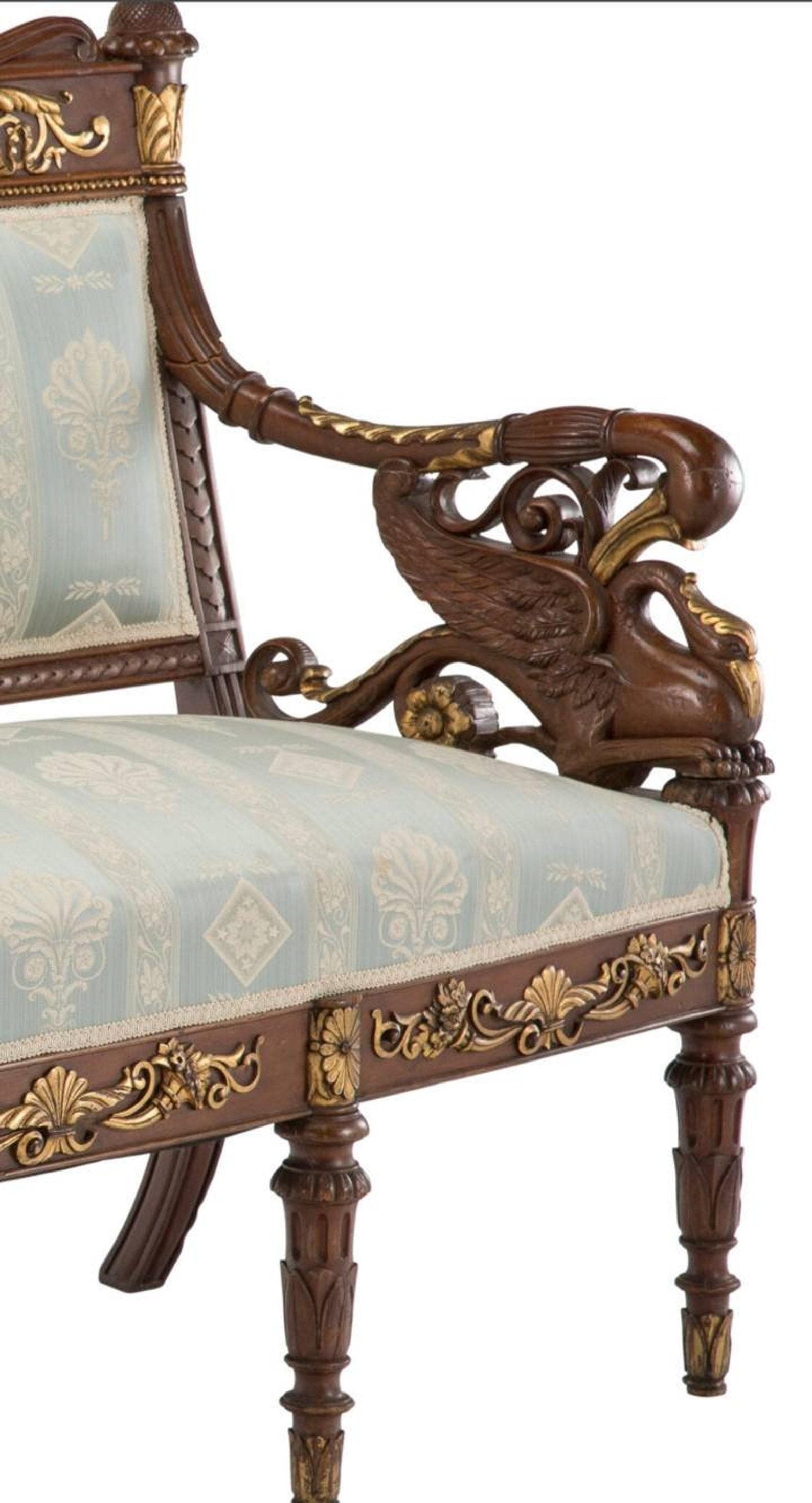Silk 19th Century Russian Empire Period Neoclassical Salon Suite For Sale