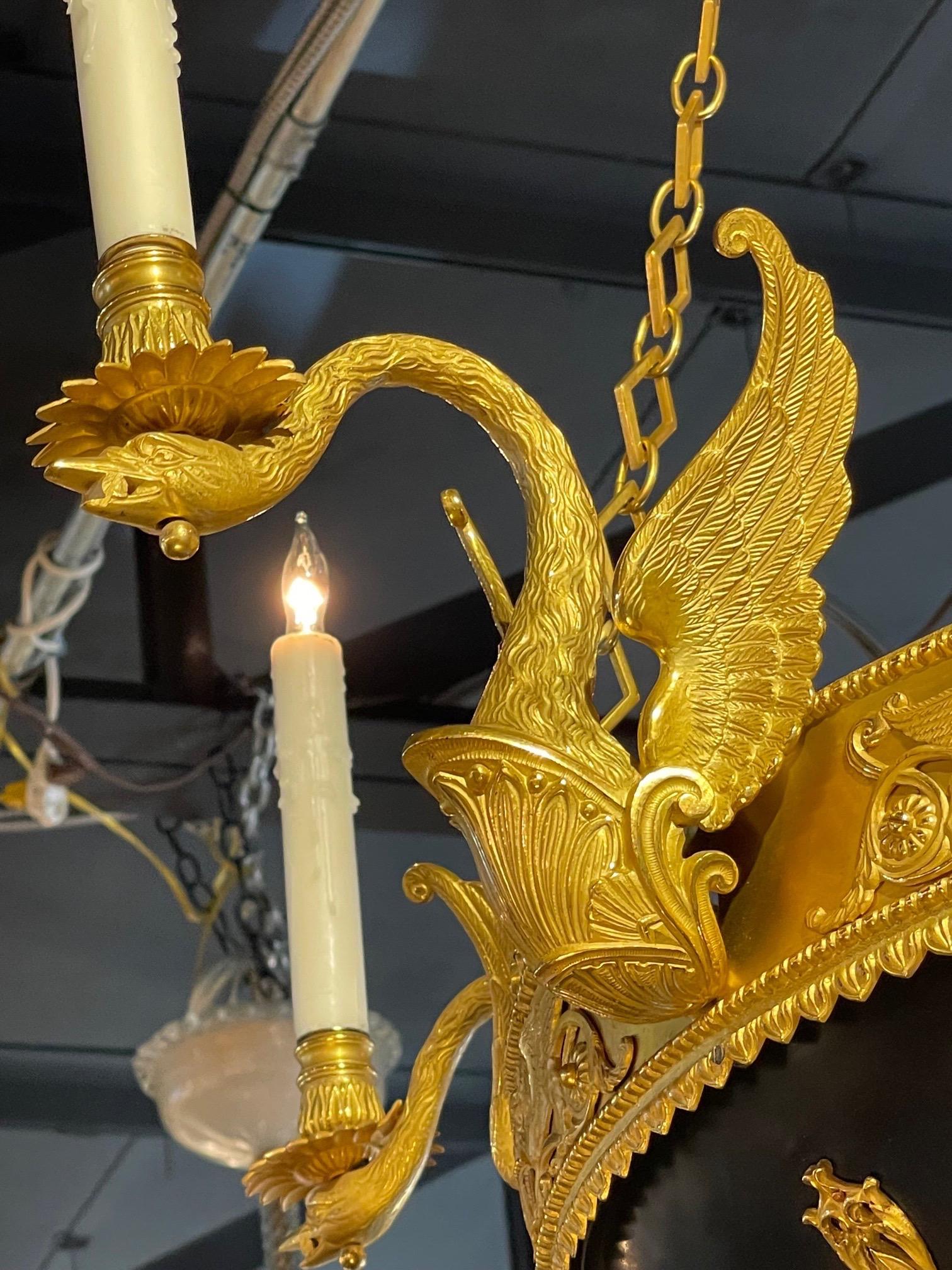 19th Century Russian Empire Style Chandelier with Gilt Bronze and 5 Arms 2
