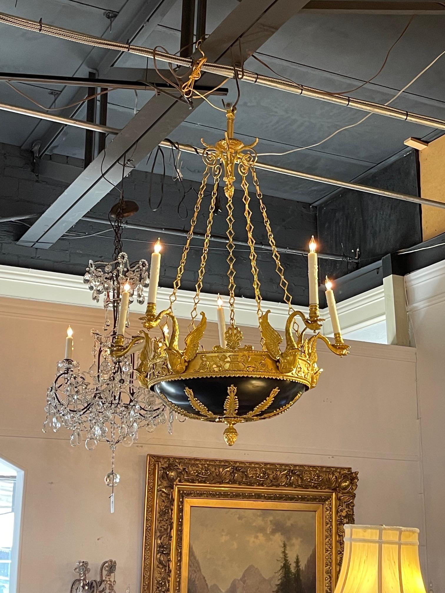 19th Century Russian Empire Style Chandelier with Gilt Bronze and 5 Arms 4