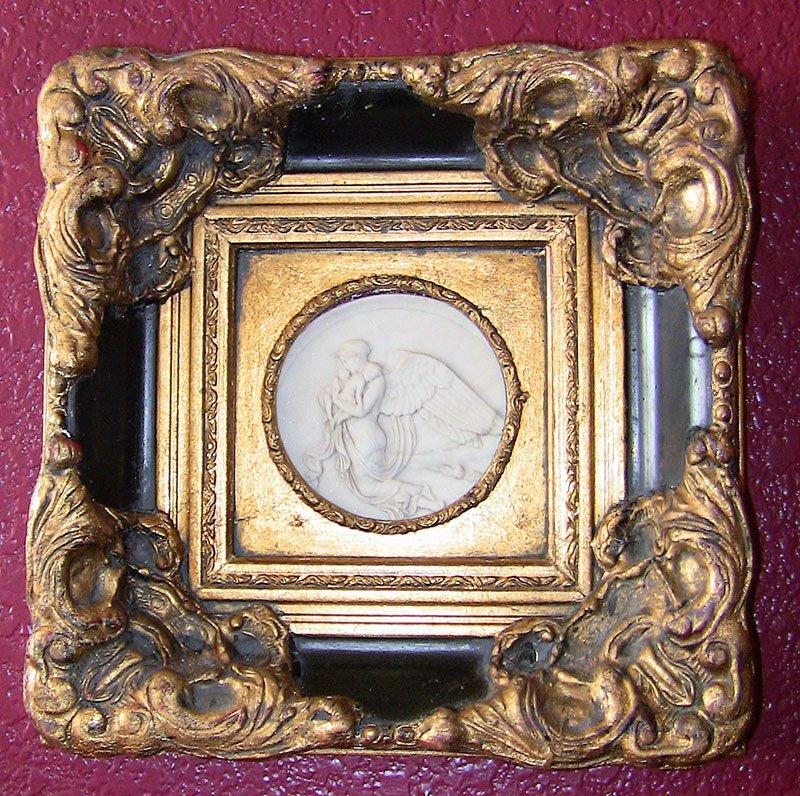 large home interior framed cherub picture mint