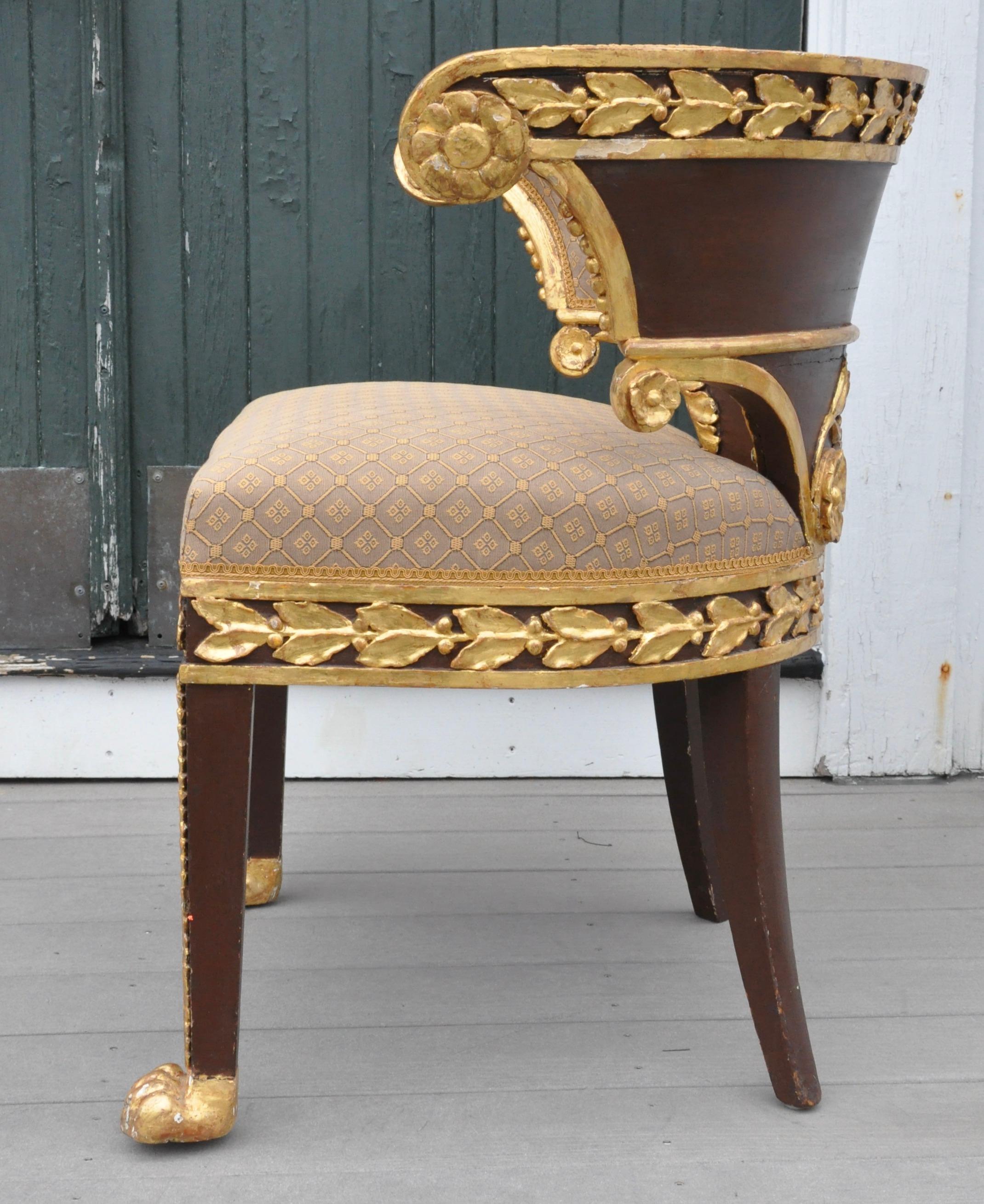 Neoclassical 19th Century Russian Giltwood Armchair For Sale