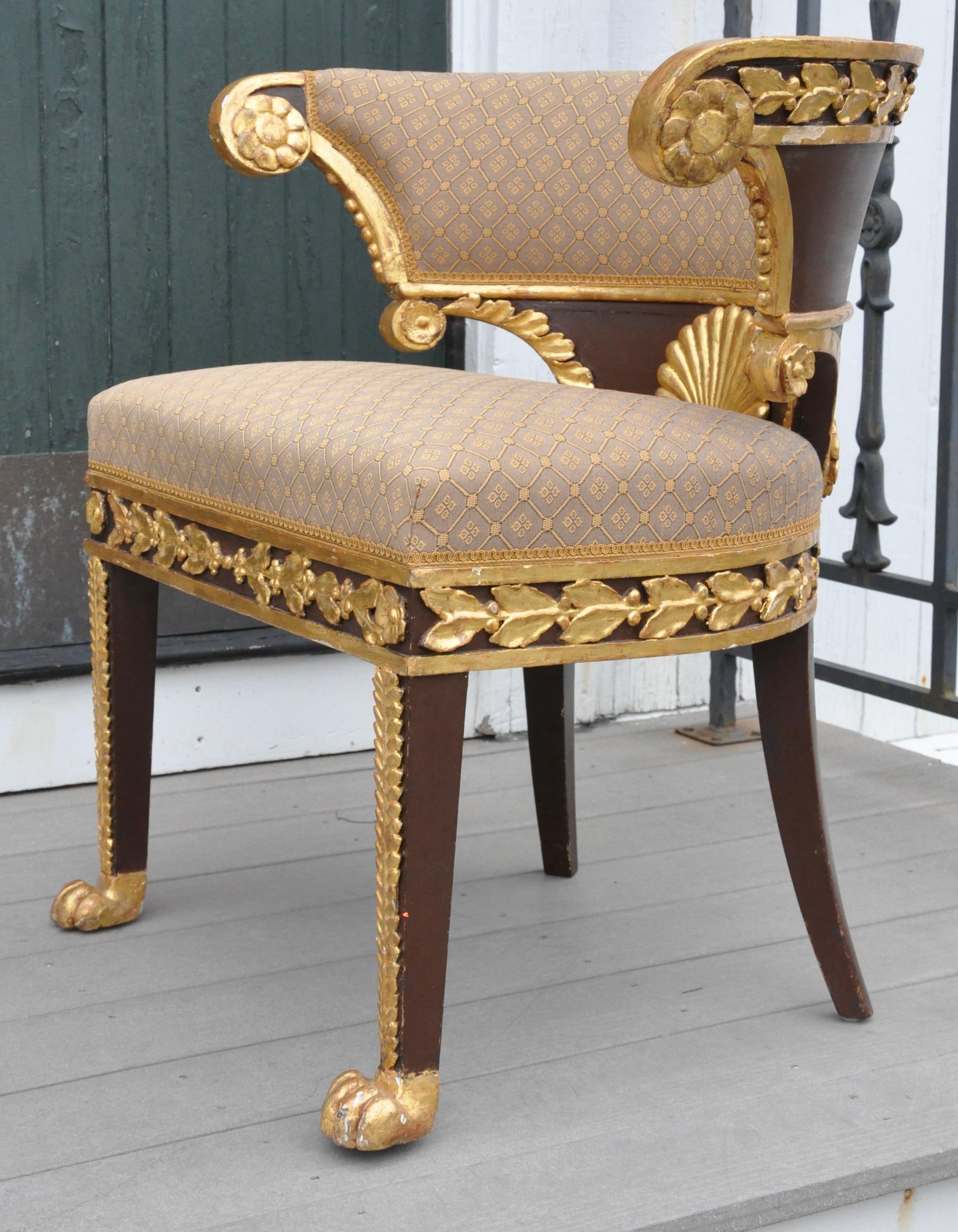 19th Century Russian Giltwood Armchair In Good Condition For Sale In Essex, MA