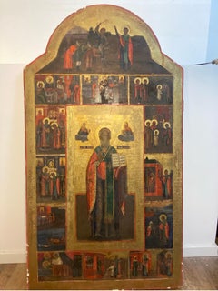 19th Century Russian Hand Made Wood Painting  “Icon” 175x70