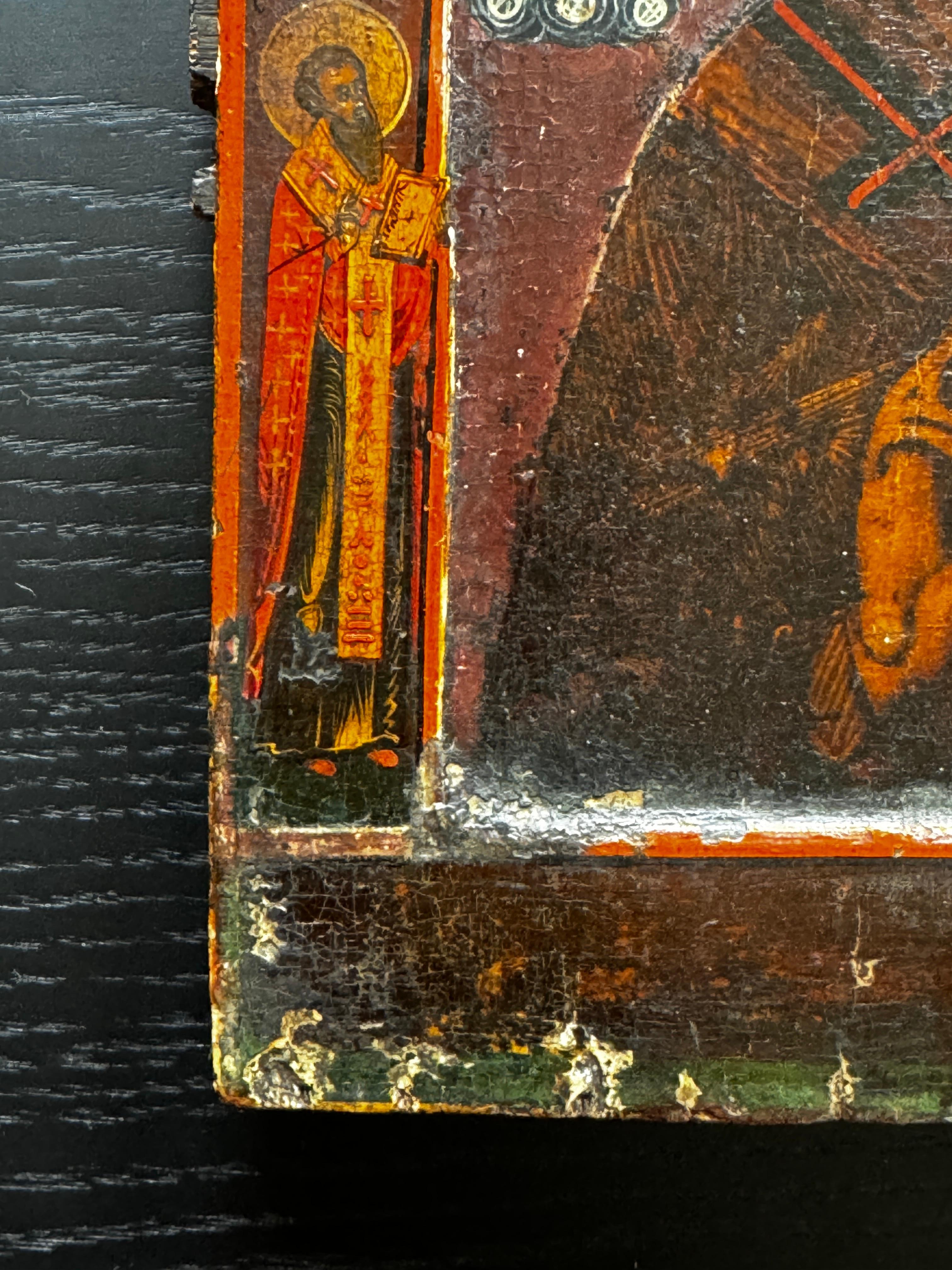Legno Icone russe del XIX secolo raffiguranti San Nicola