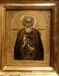 19th Century Russian Icon of Saint Sergey Radonezhskiy