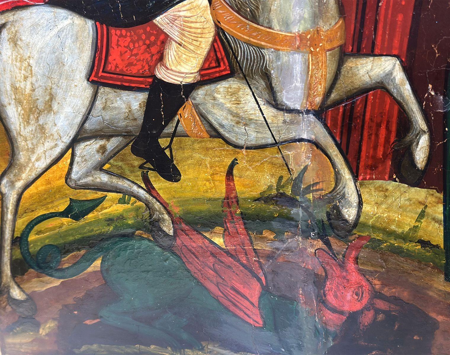 Icône russe du XIXe siècle représentant Saint-Georges de Lydda en vente 2