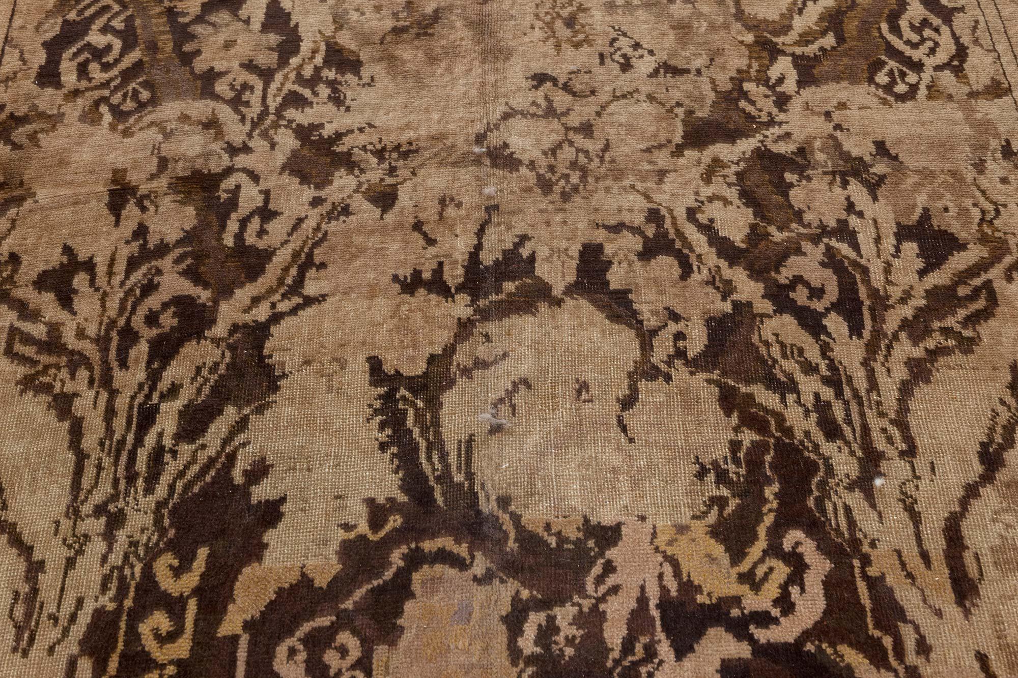 19th Century Russian Karabagh Botanic Hand Knotted Wool Rug  In Good Condition For Sale In New York, NY