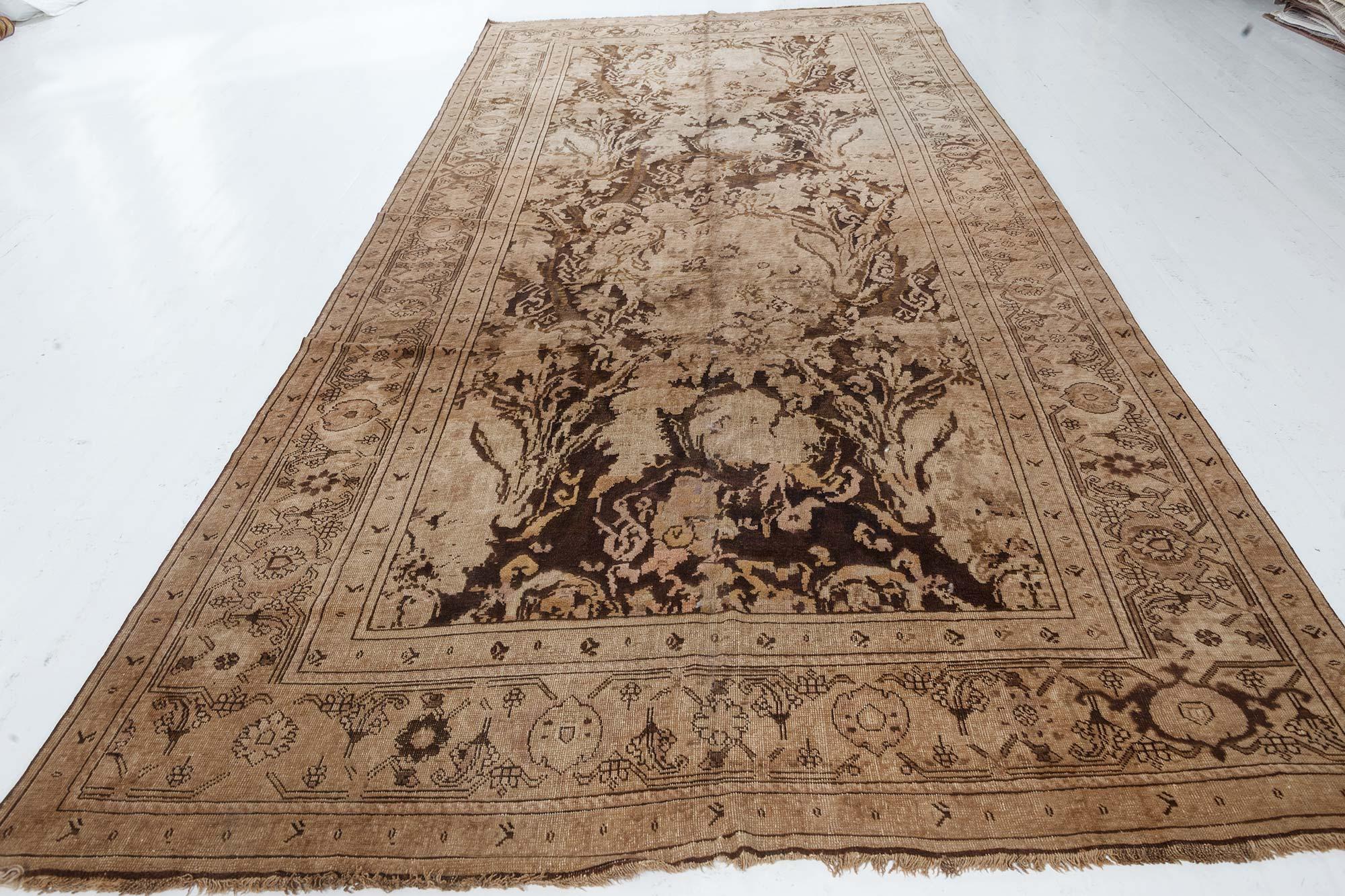 19th Century Russian Karabagh Botanic Hand Knotted Wool Rug  For Sale 2