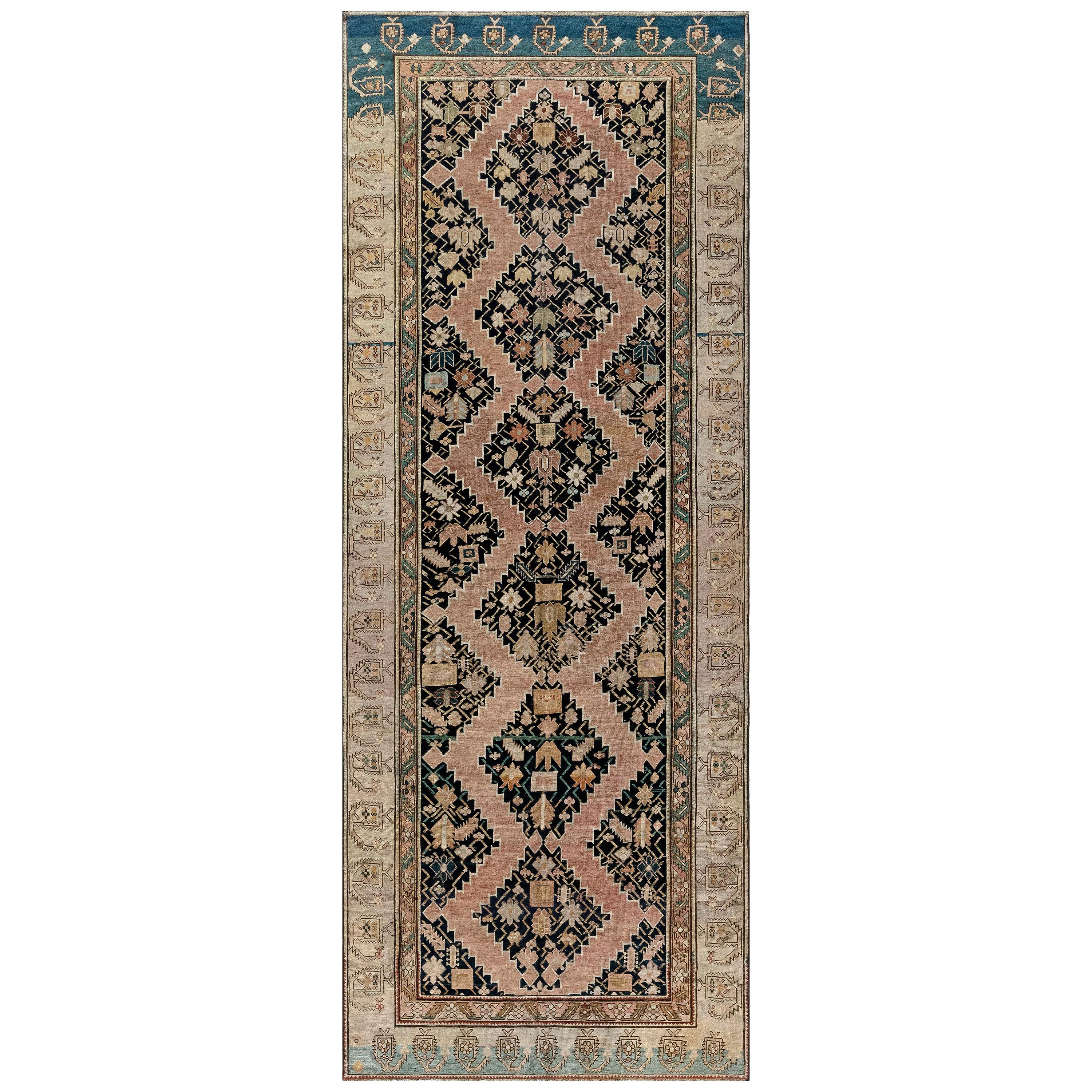 19th Century Russian Karabagh Hand Knotted Wool Rug For Sale