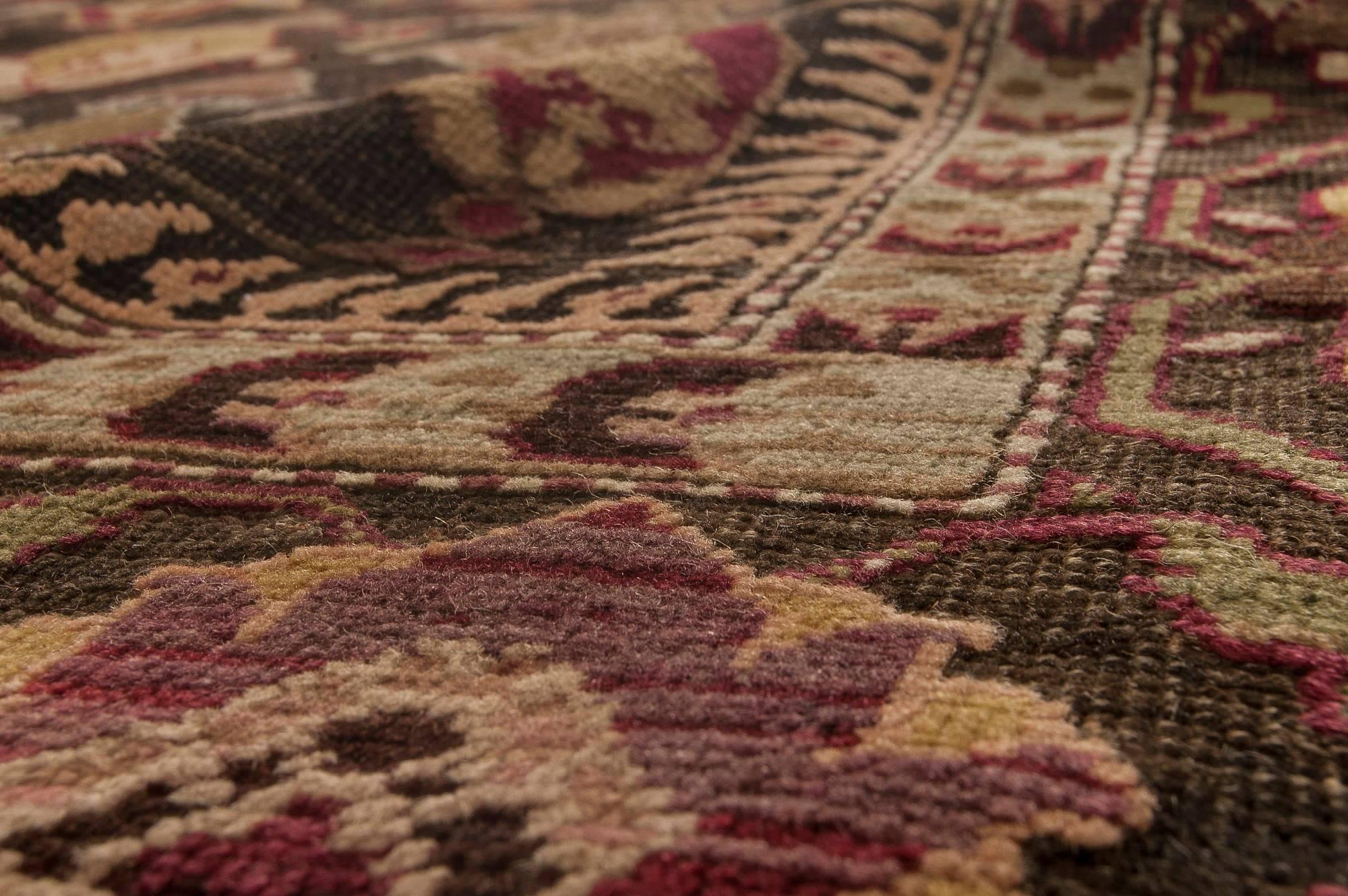 19th Century Russian Karabagh Handmade Wool Rug In Good Condition For Sale In New York, NY
