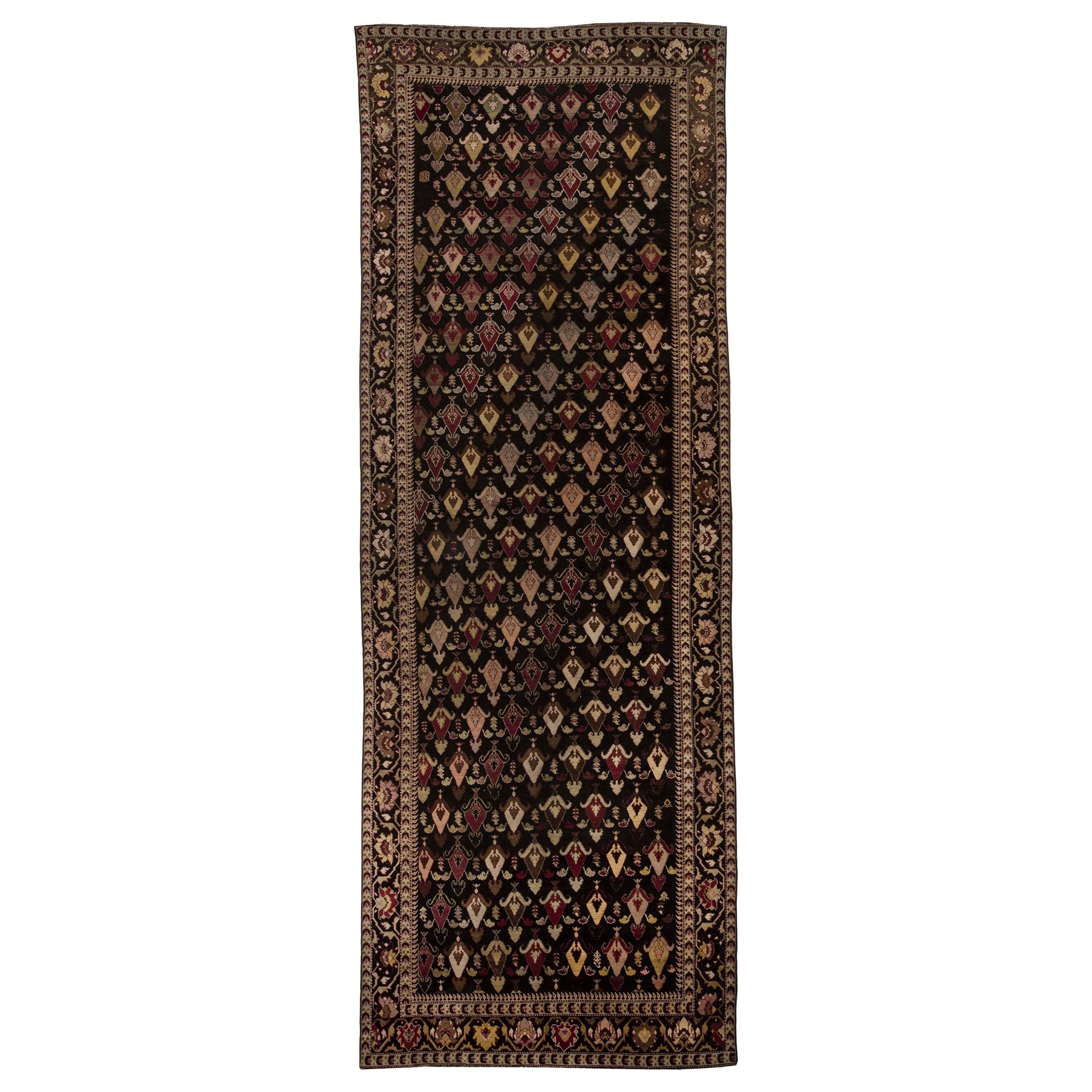 19th Century Russian Karabagh Handmade Wool Rug For Sale