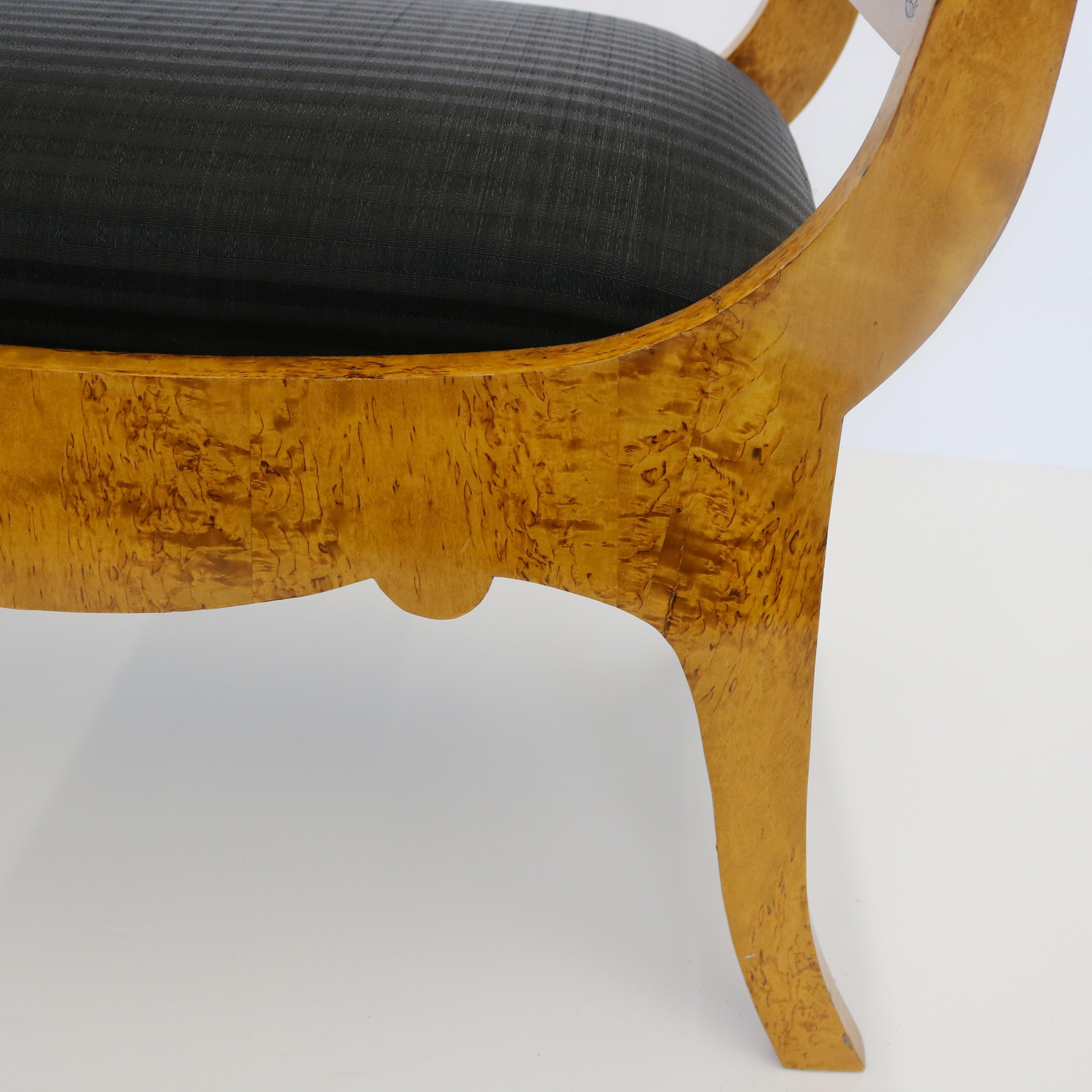 19th Century Russian Karelian Birchwood Bench Boulle Mounts For Sale 3
