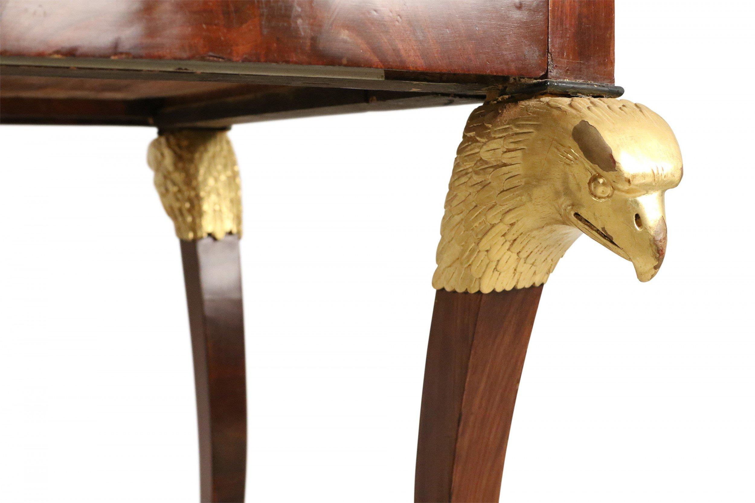 19th Century Russian Mahogany and Gilt Eagle Design Leather Top Desk For Sale 7