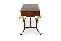 19th Century Russian Mahogany and Gilt Eagle Design Leather Top Desk