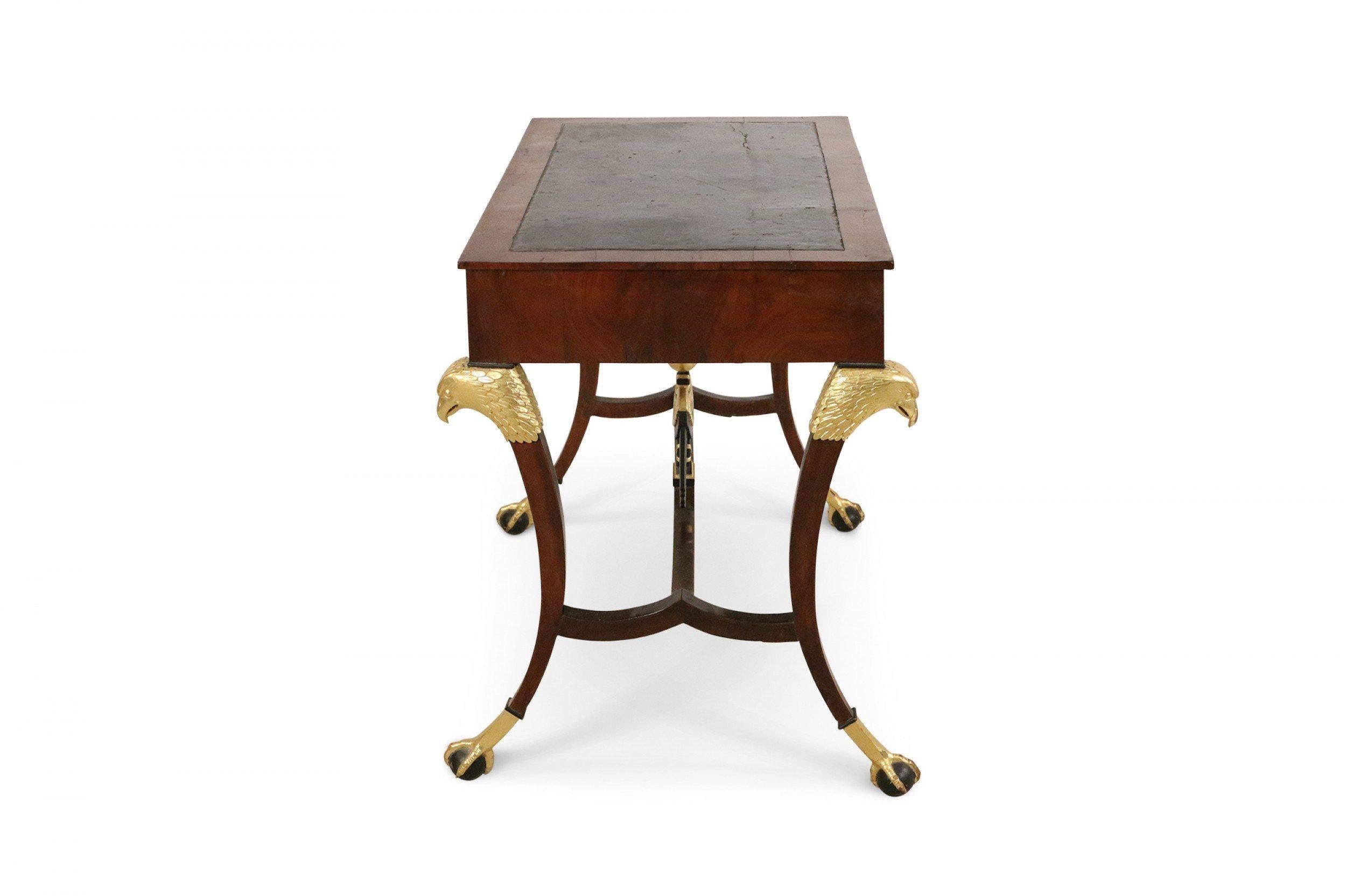 19th Century Russian Mahogany and Gilt Eagle Design Leather Top Desk For Sale 2