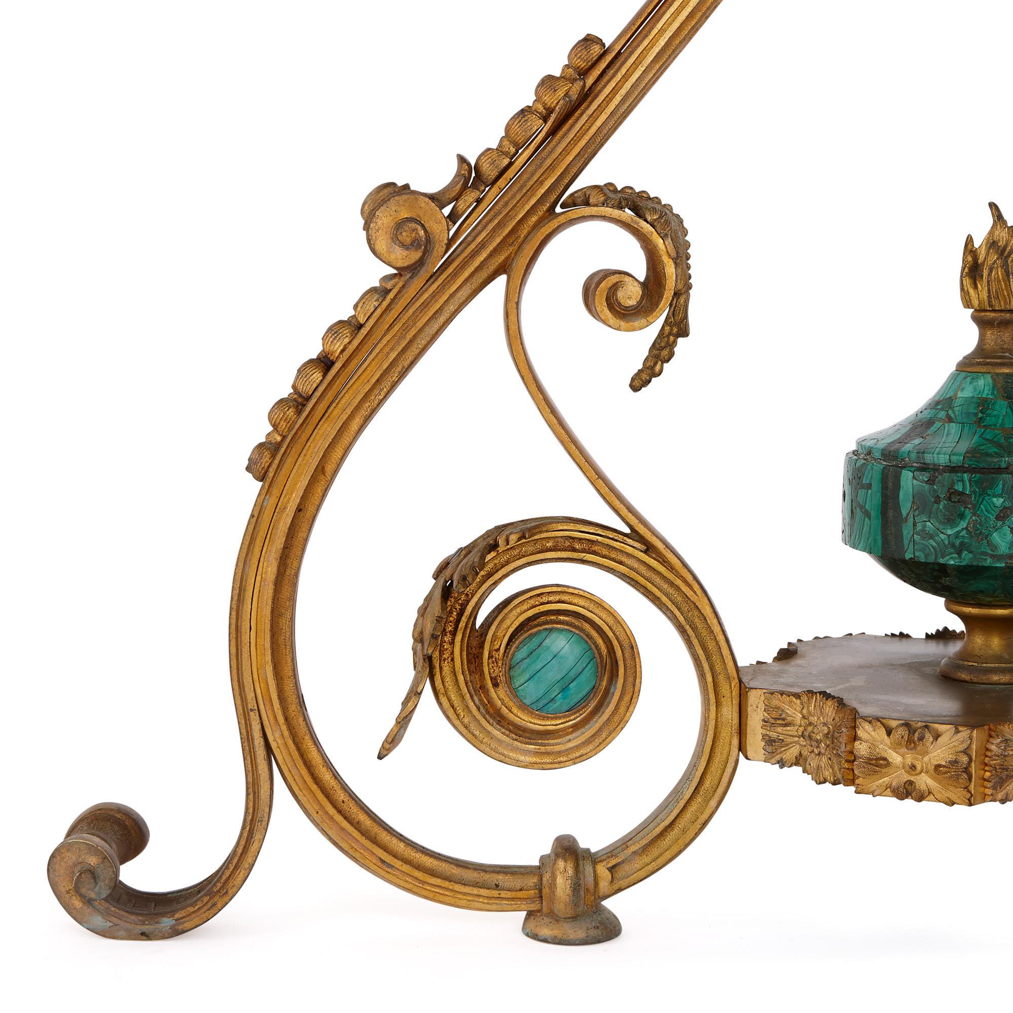 19th Century Russian Malachite and Gilt Bronze Gueridon In Good Condition For Sale In London, GB