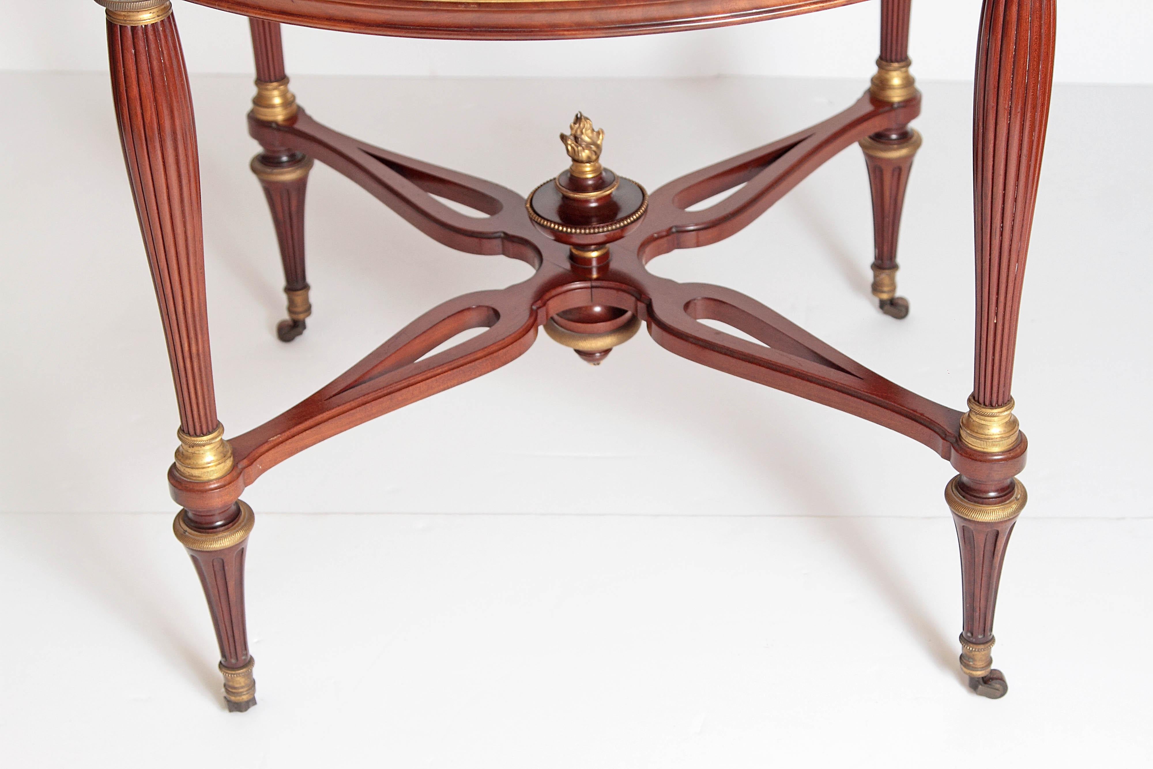 19th Century Russian Neoclassical Centre Table with Burled Walnut Top In Good Condition In Dallas, TX