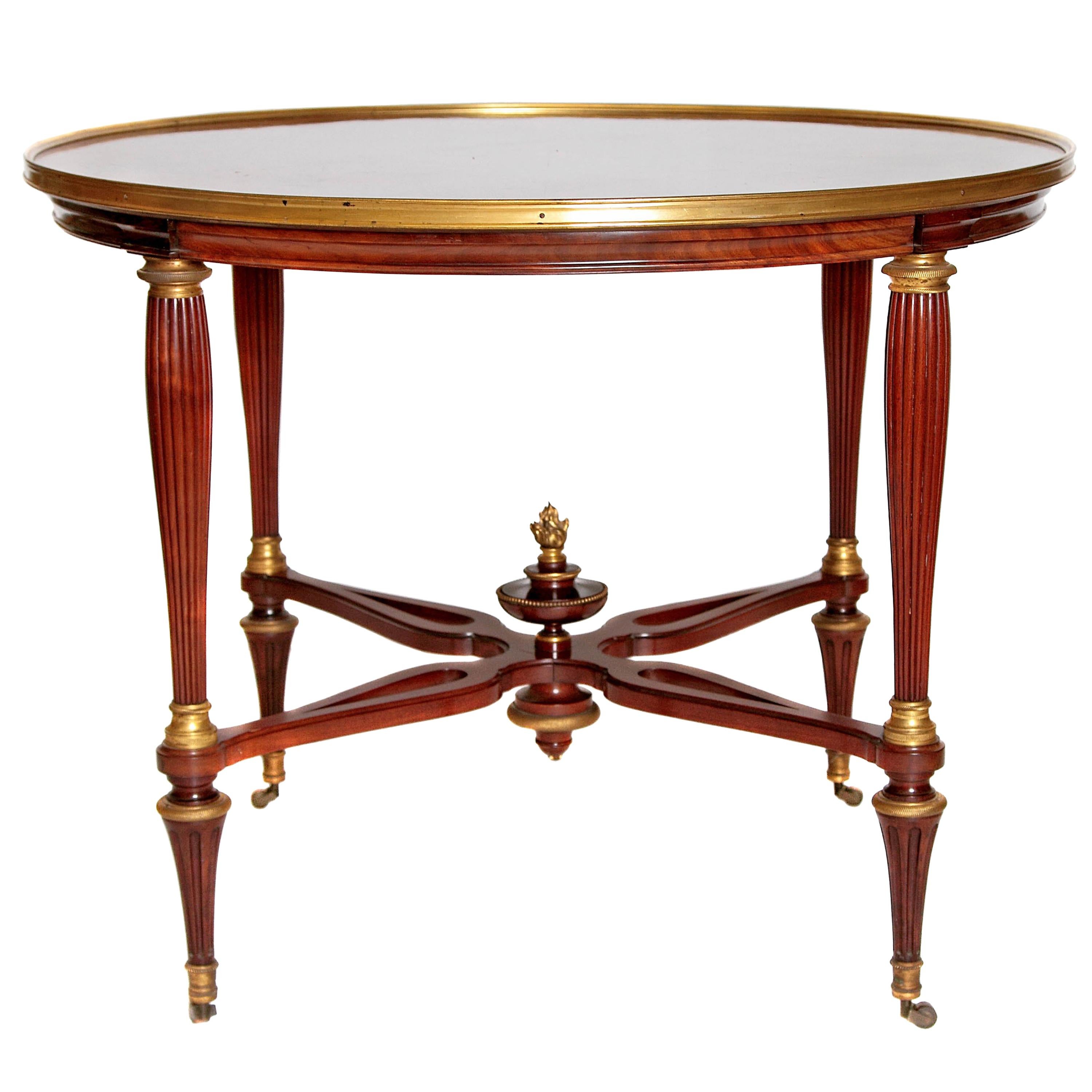 19th Century Russian Neoclassical Centre Table with Burled Walnut Top