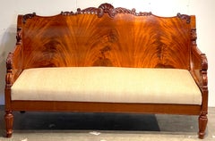 19th Century Russian Neoclassical Flame Mahogany Sofa