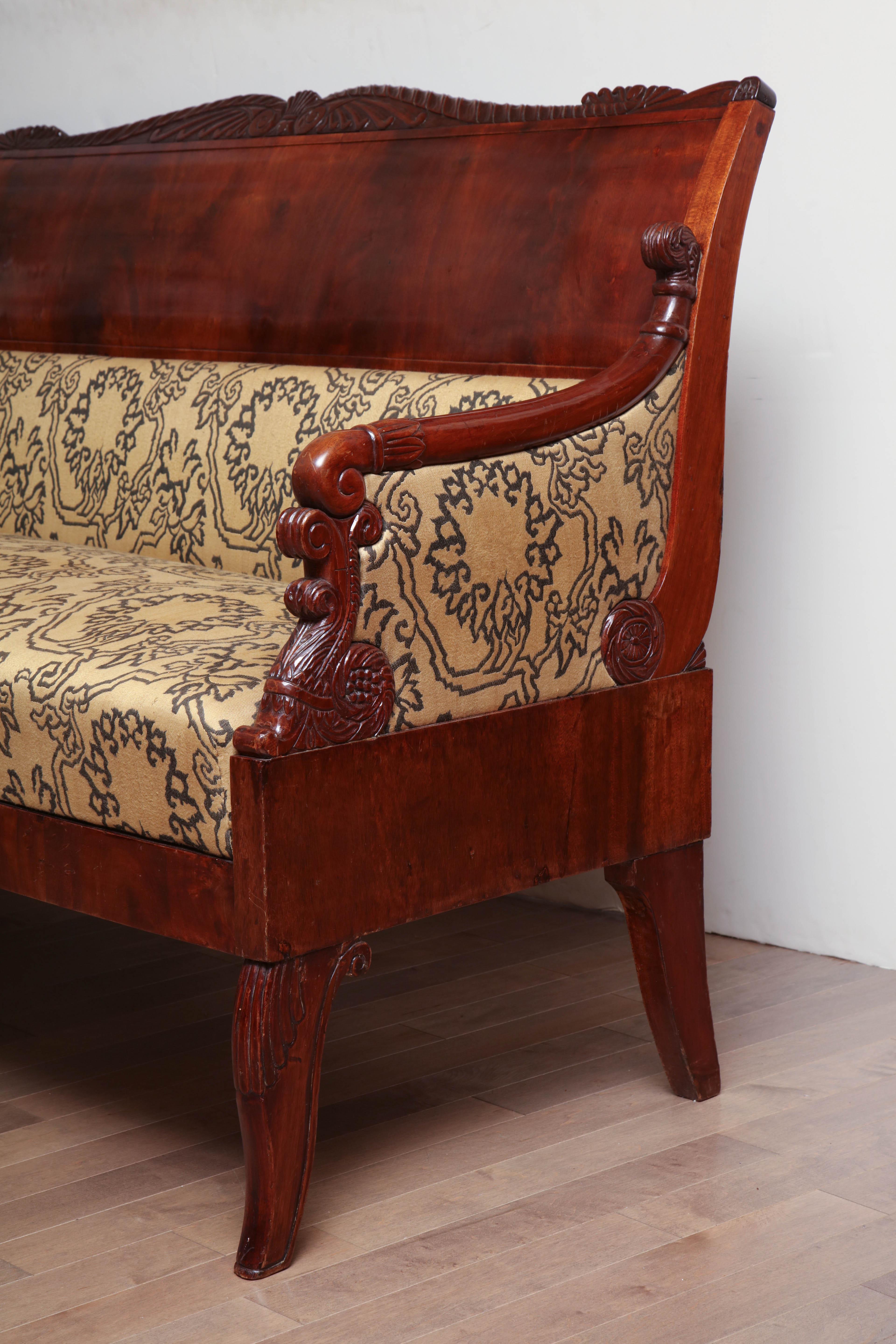 Mahogany 19th Century Russian Neoclassical Sofa