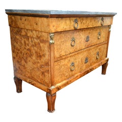 Commode suédoise Empire du 19ème siècle avec tiroirs surmontés de marbre