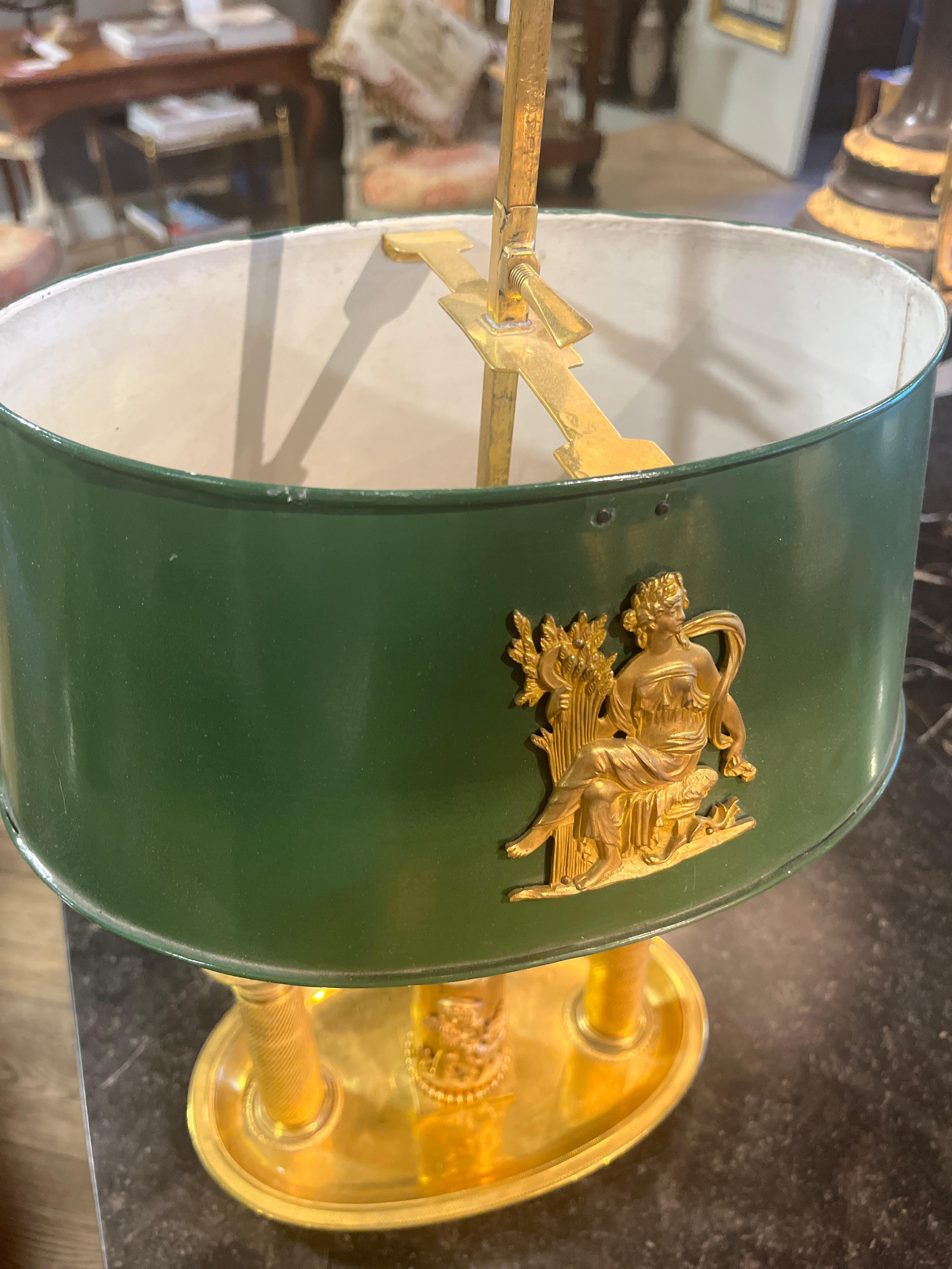 XIX secolo 19th Century Russian Ormolu Bouillotte Lamp in vendita