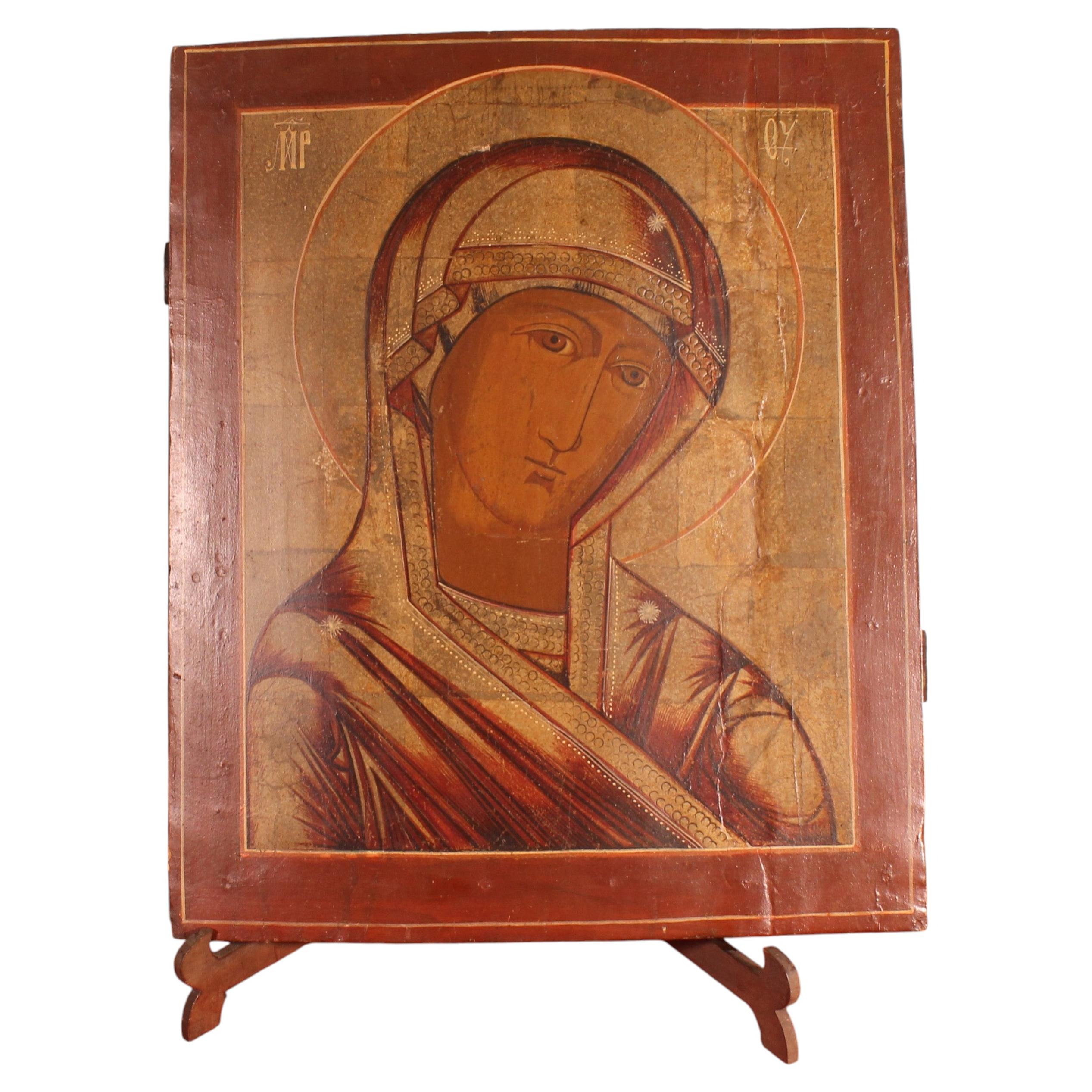 Icono ortodoxo ruso del siglo XIX que representa a la Virgen María en venta