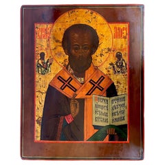 Icone religiose russe del XIX secolo raffiguranti San Nicola