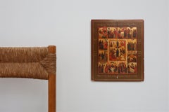 19th-Century Russian Religious Icon of the Twelve Great Feasts, Hand-Painted on