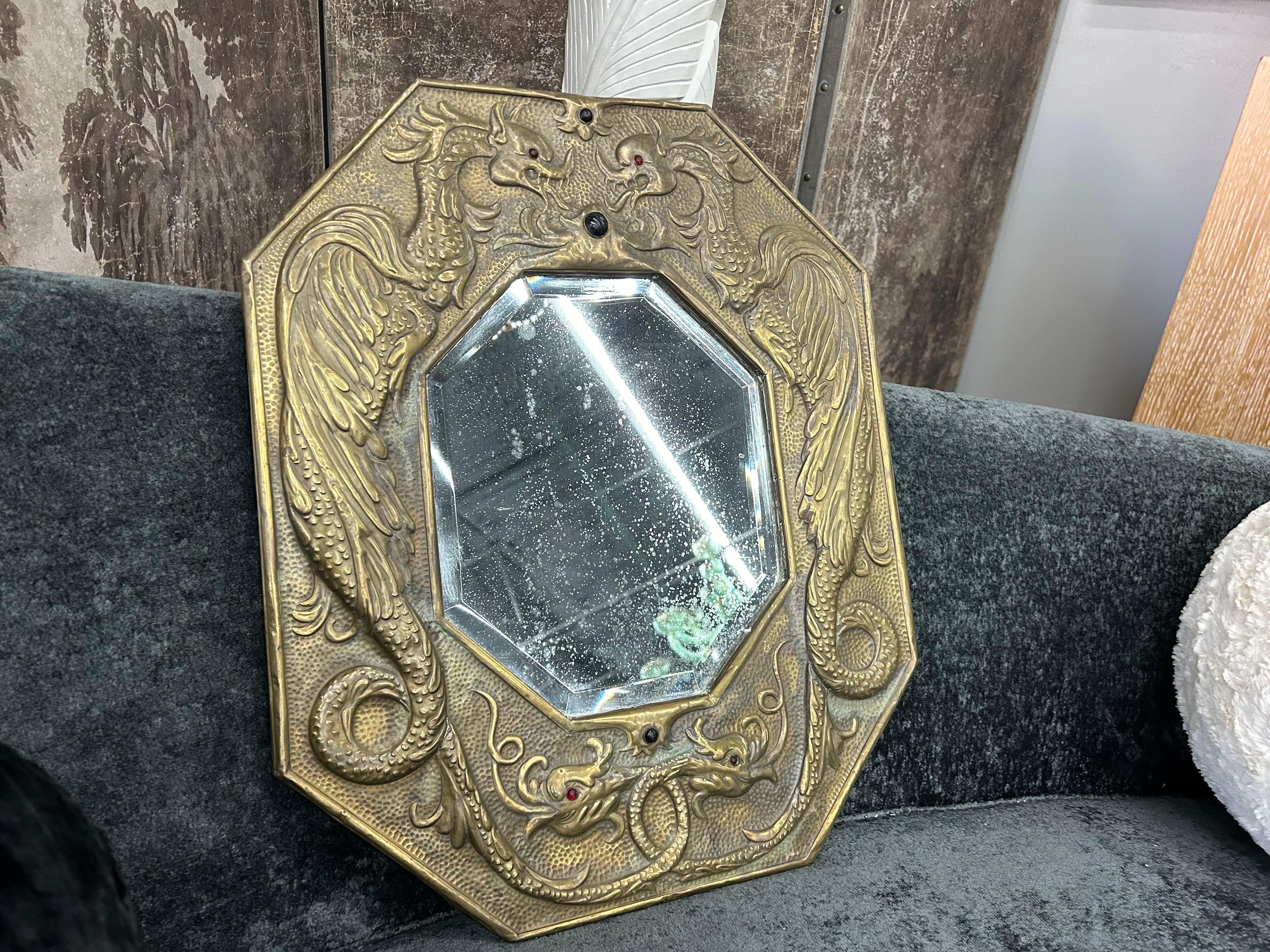 Baroque Miroir russe en laiton du XIXe siècle en vente